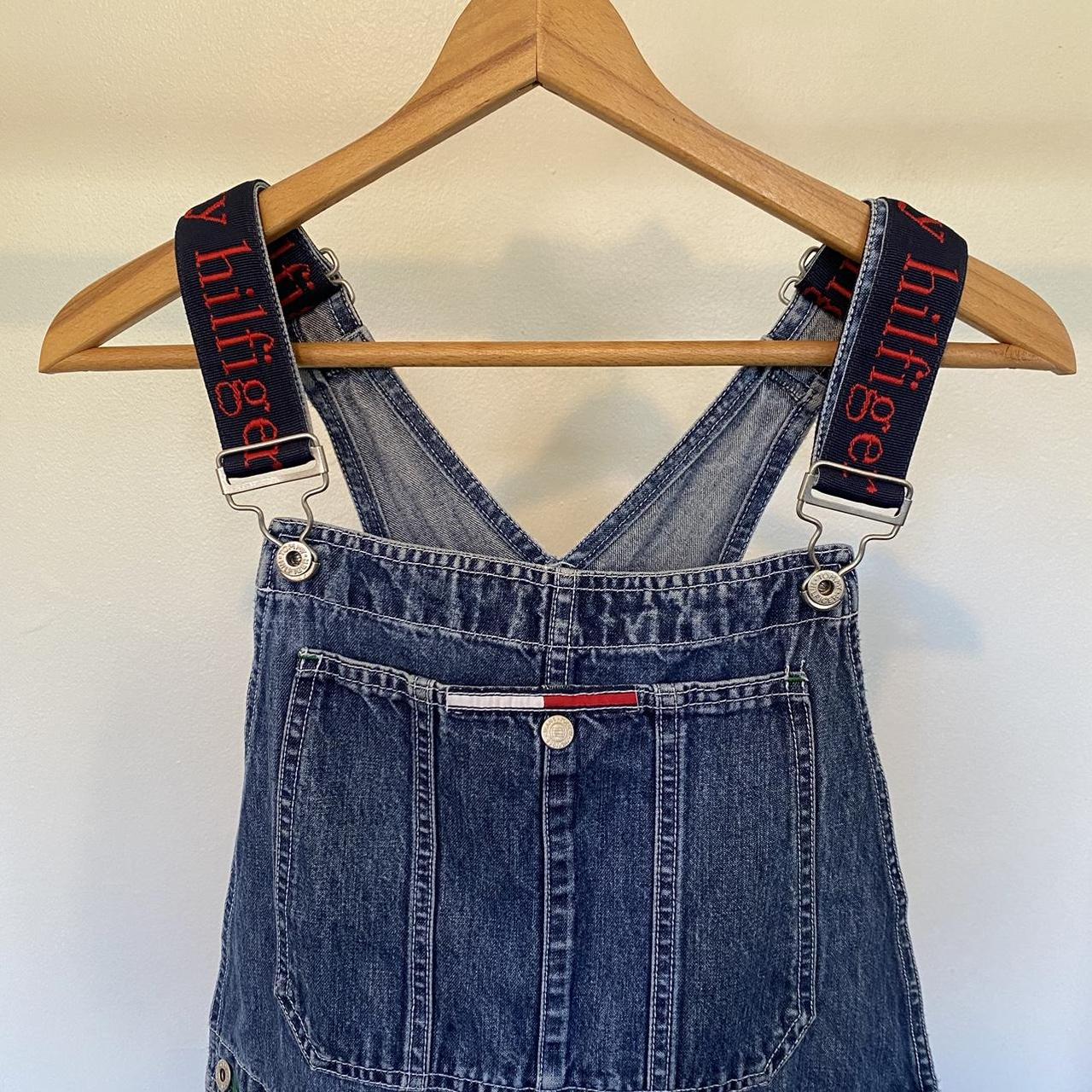 TOMMY HILFIGER denim overalls dark wash denim... Depop