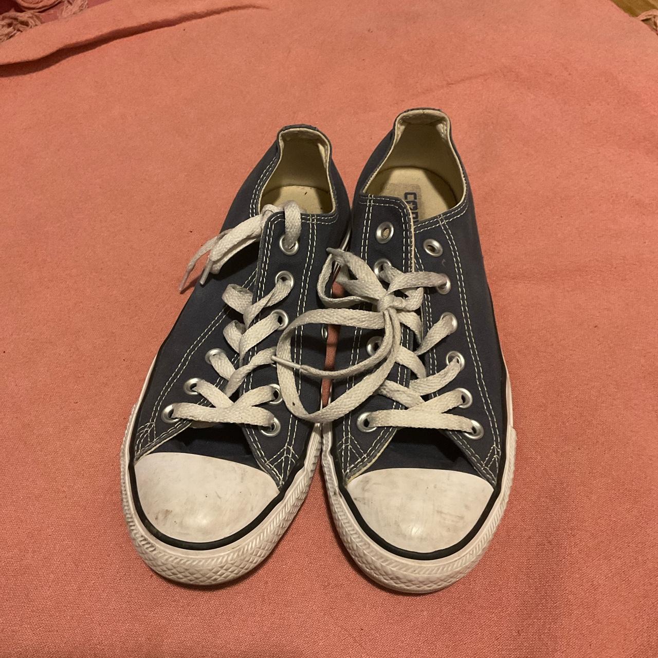 Converse Women's Navy Trainers | Depop