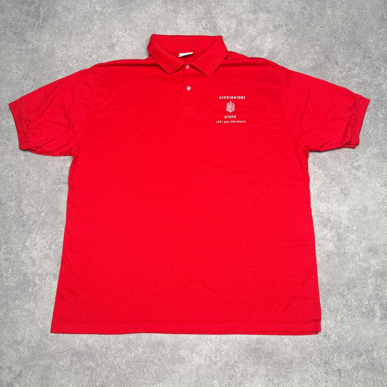 RED VINTAGE AMERICAN POLO SHIRT This vintage 90s... - Depop