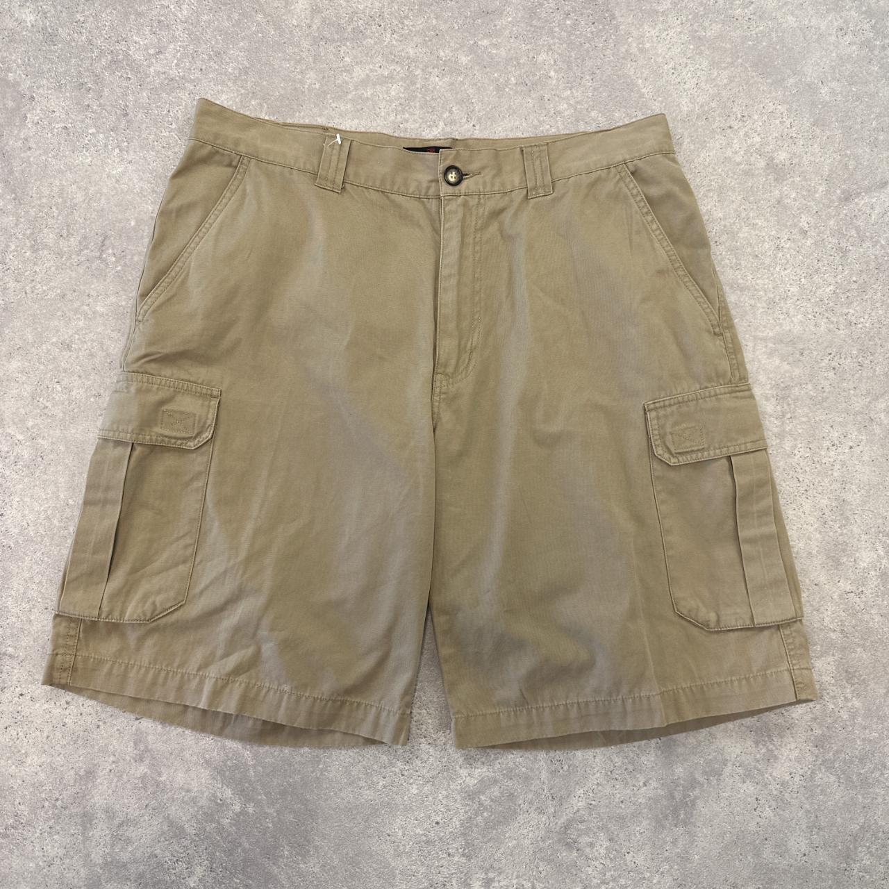 BEIGE VINTAGE CARGO SHORTS Y2K COTTON VINTAGE... - Depop