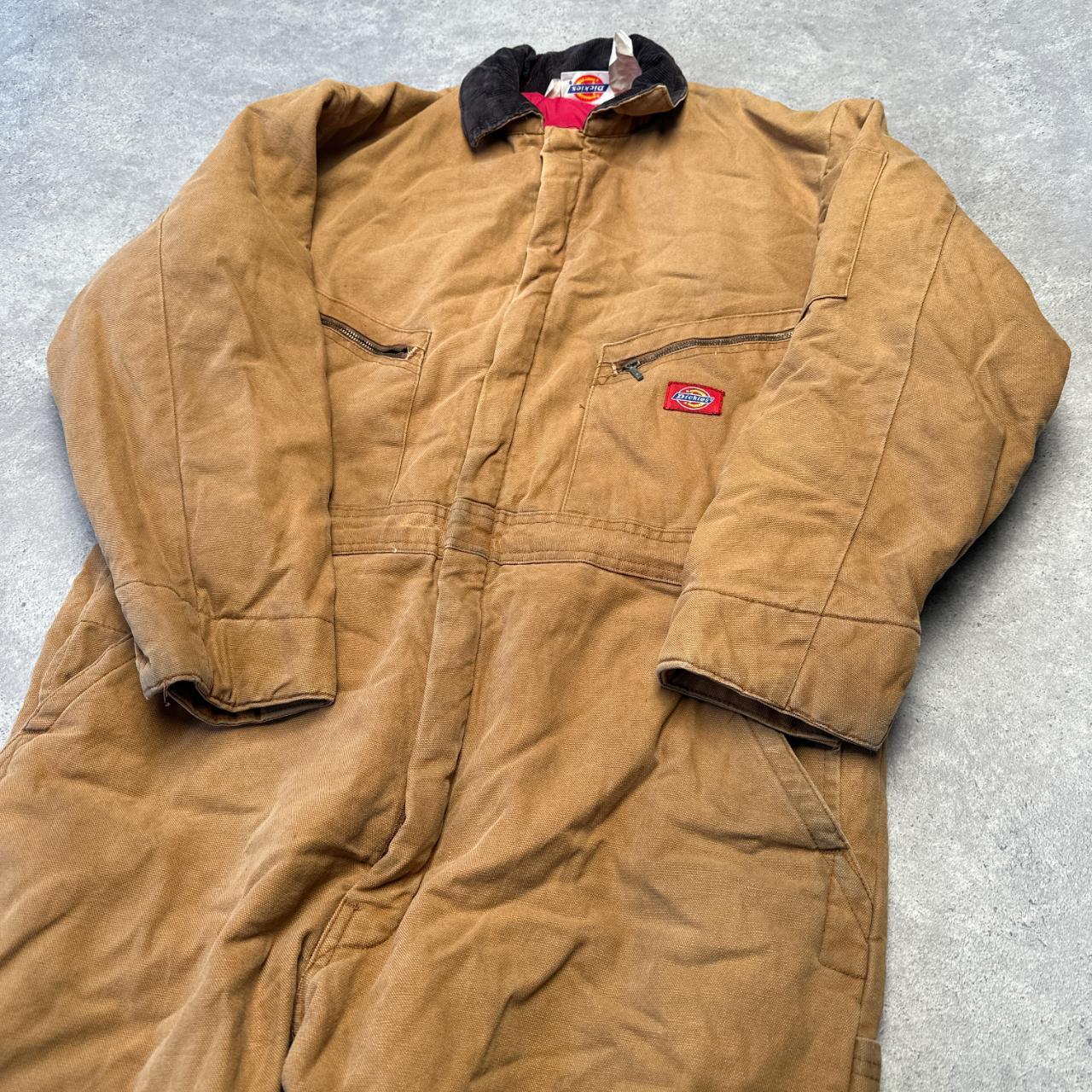 Beige Vintage DICKIES Overalls Jumpsuit Beige Good... - Depop