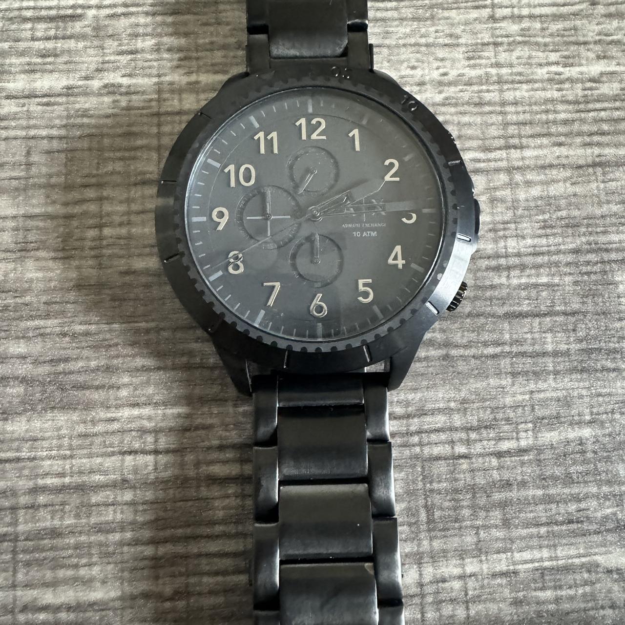 Matte black online armani watch