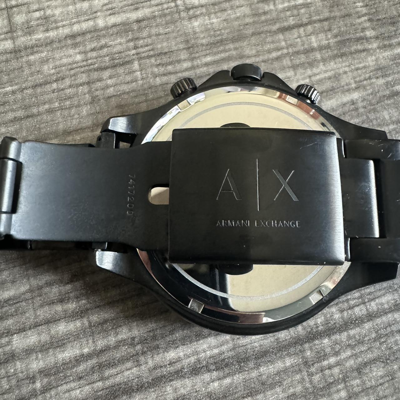 Men s black Armani Exchange stainless steel watch Depop