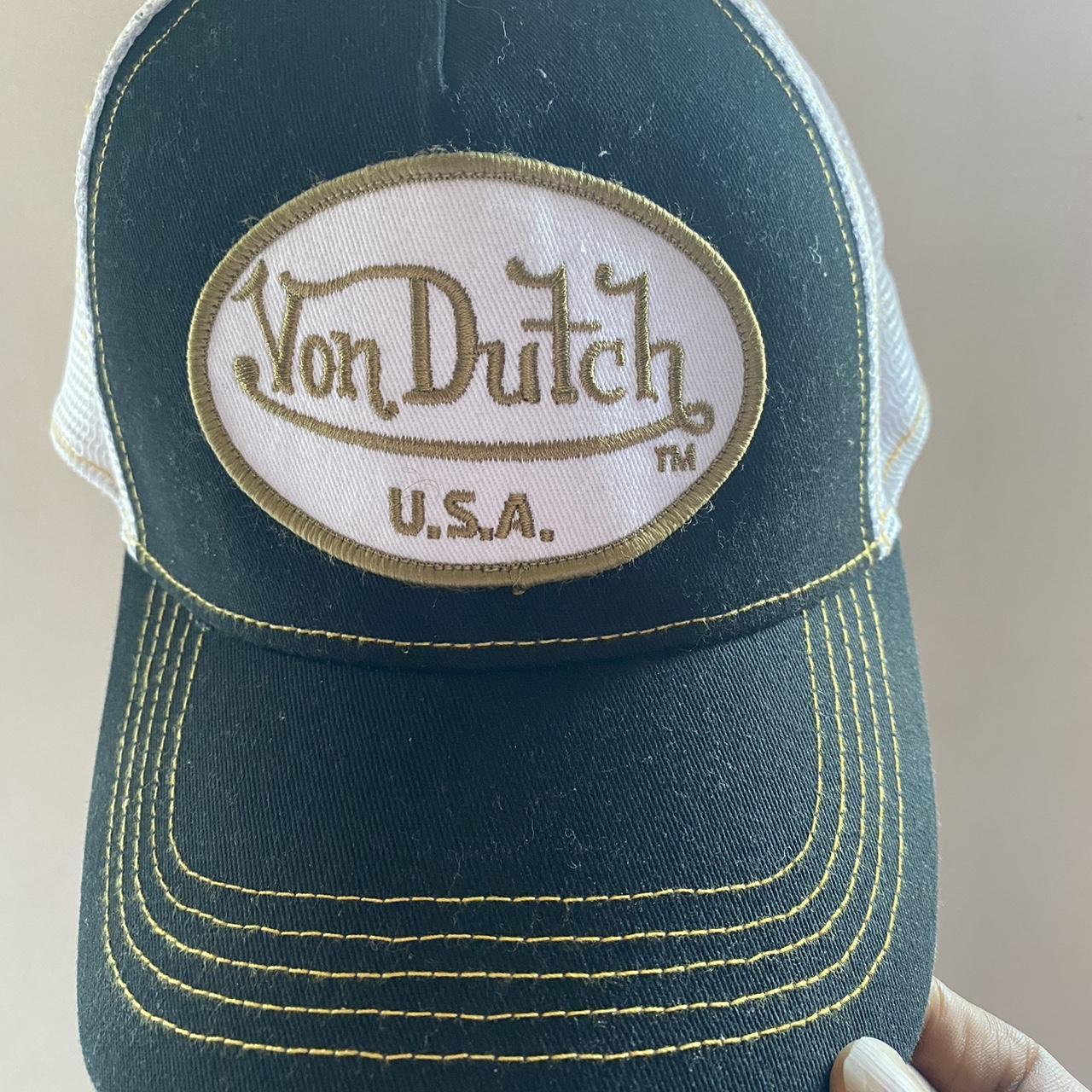 Von Dutch trucker hat Black, white and gold Brand - Depop