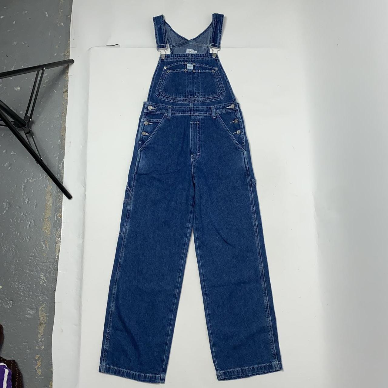 y2k calvin klein denim overalls blue... Depop