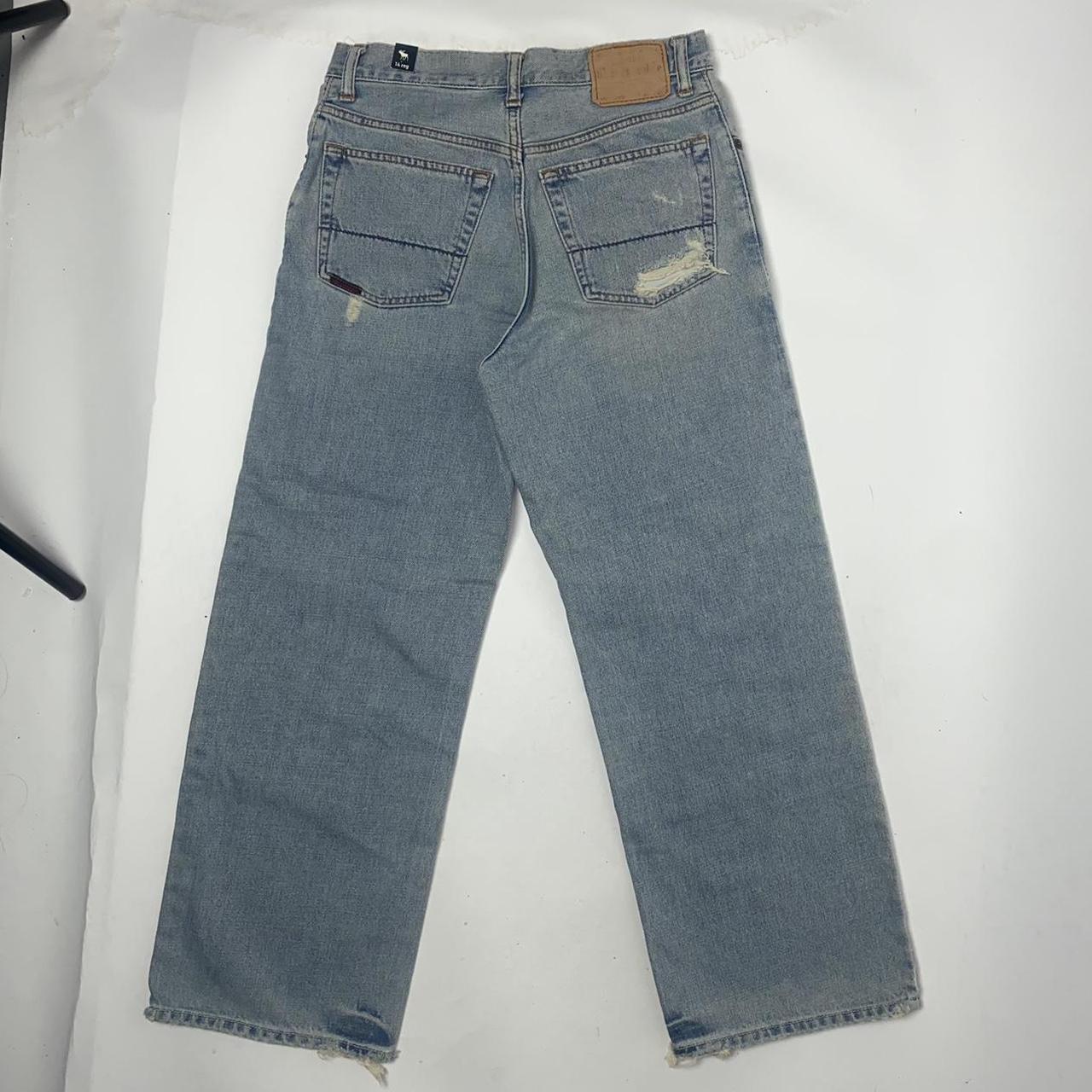 y2k baggy ripped jeans - boys distressed blue -... - Depop