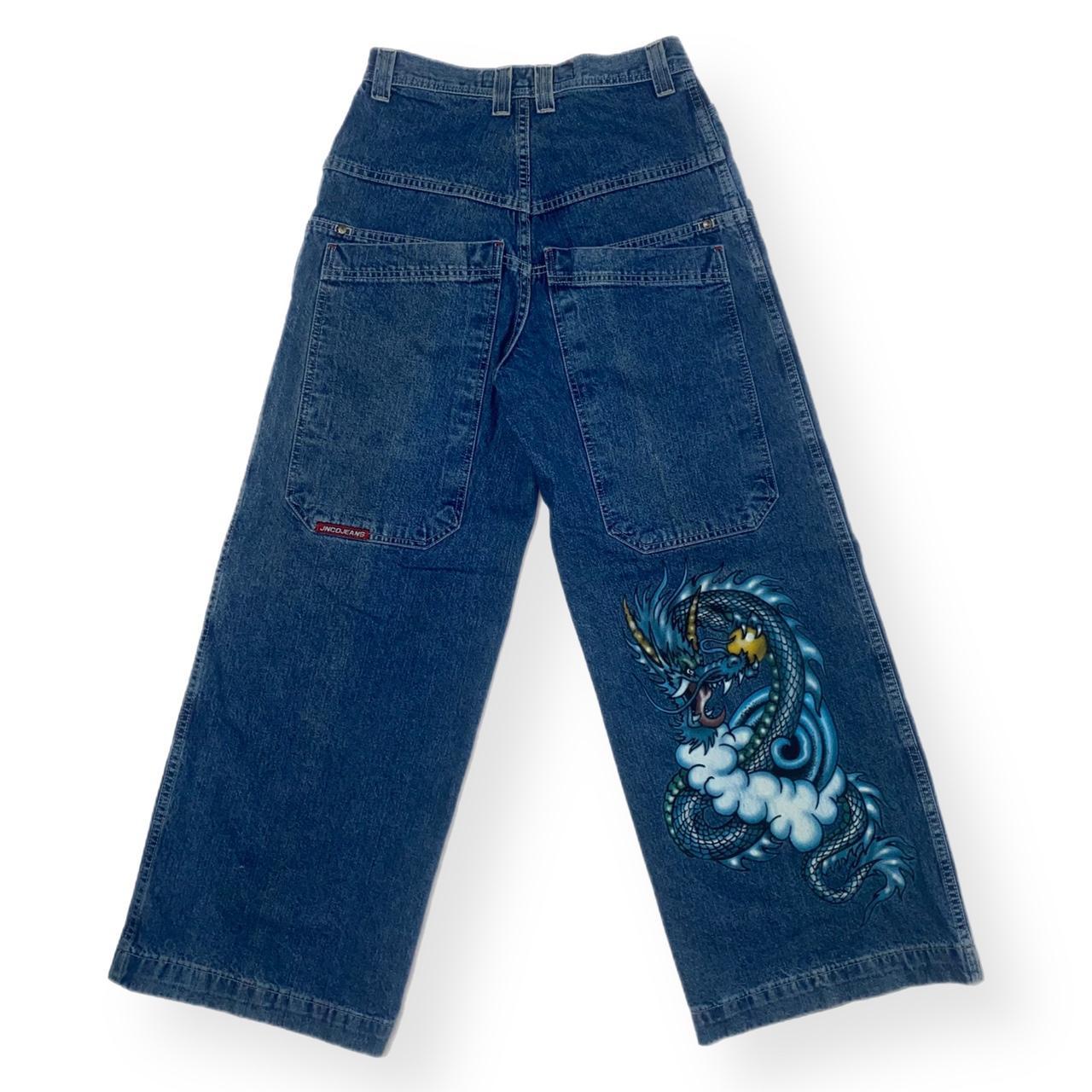 y2k jnco jeans baggy pants - blue dragon... - Depop