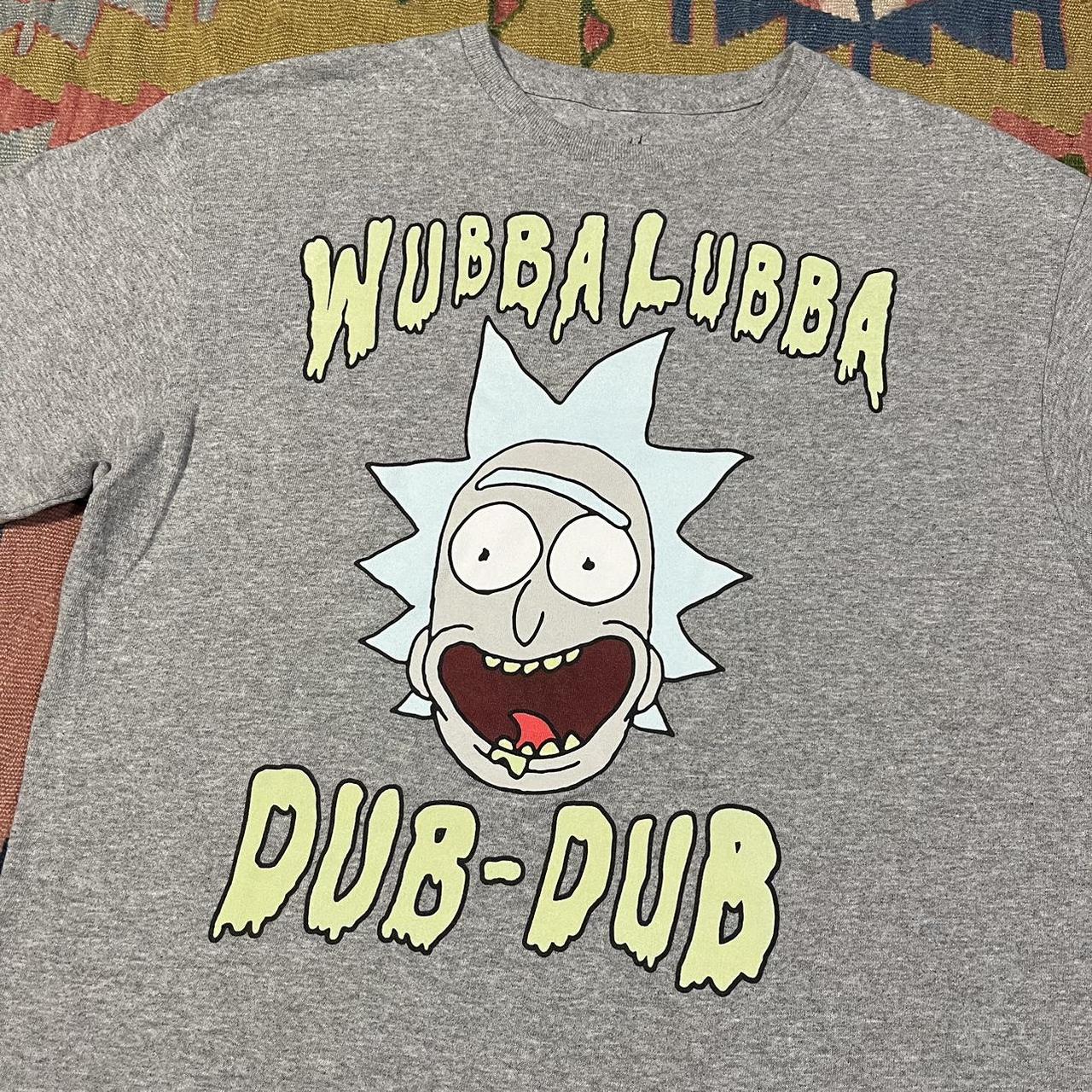 Rick & Morty Wubba Lubba Dub-Dub Grey Graphic... - Depop