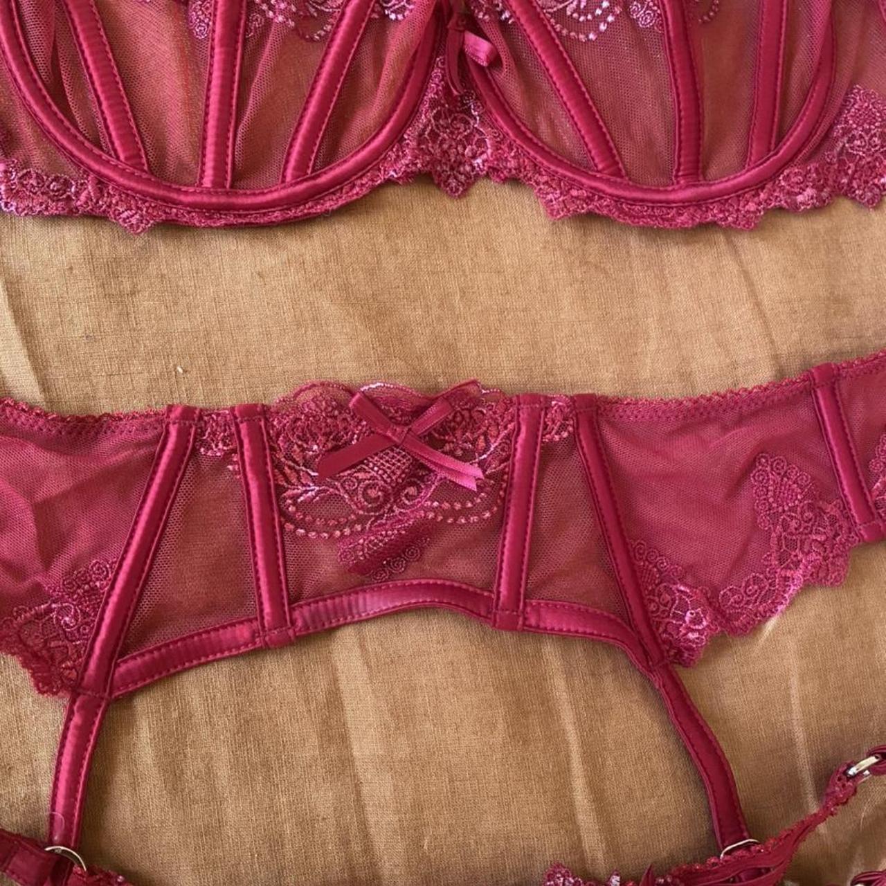 Honey Birdette Women's Red Bra | Depop