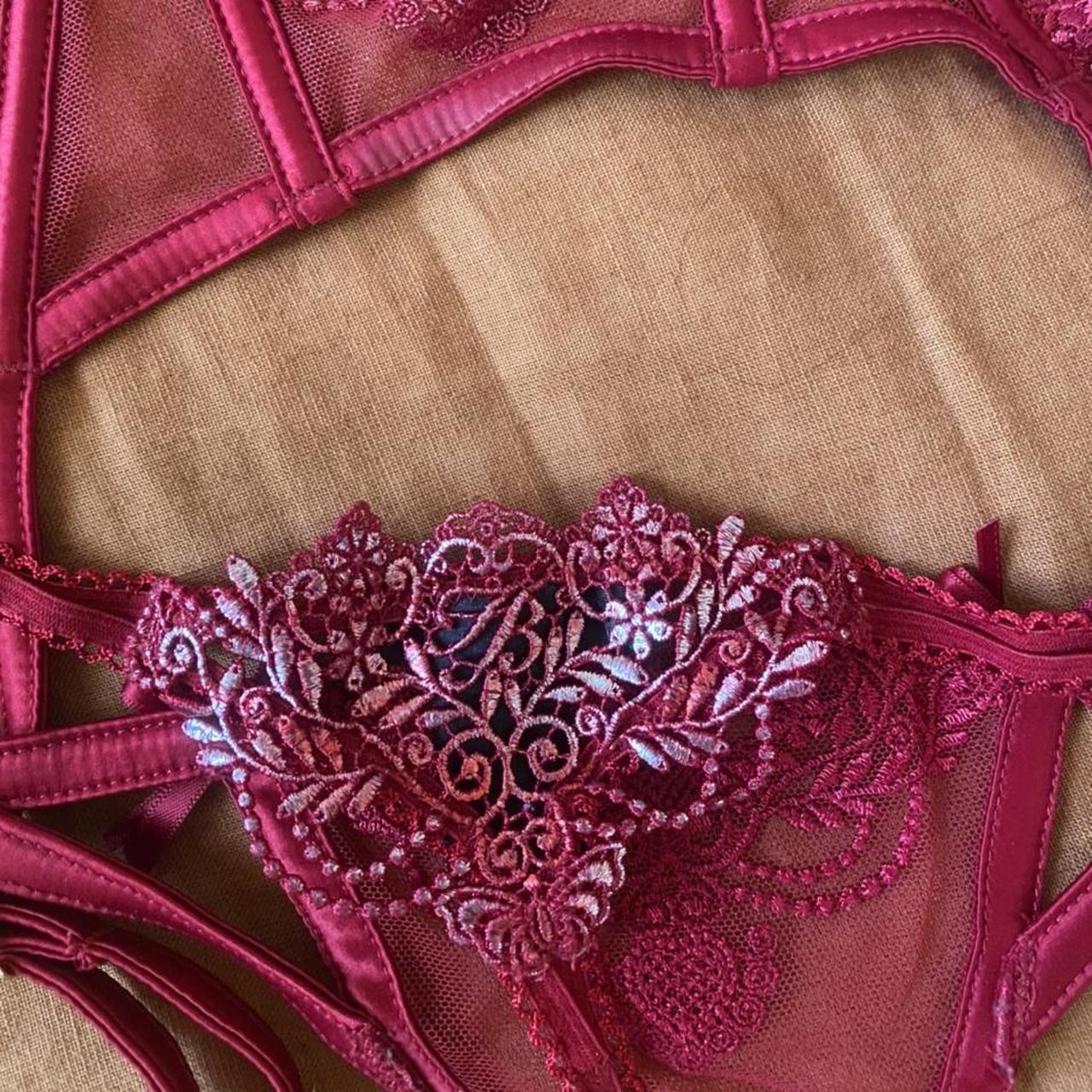 Honey Birdette Women's Red Bra | Depop