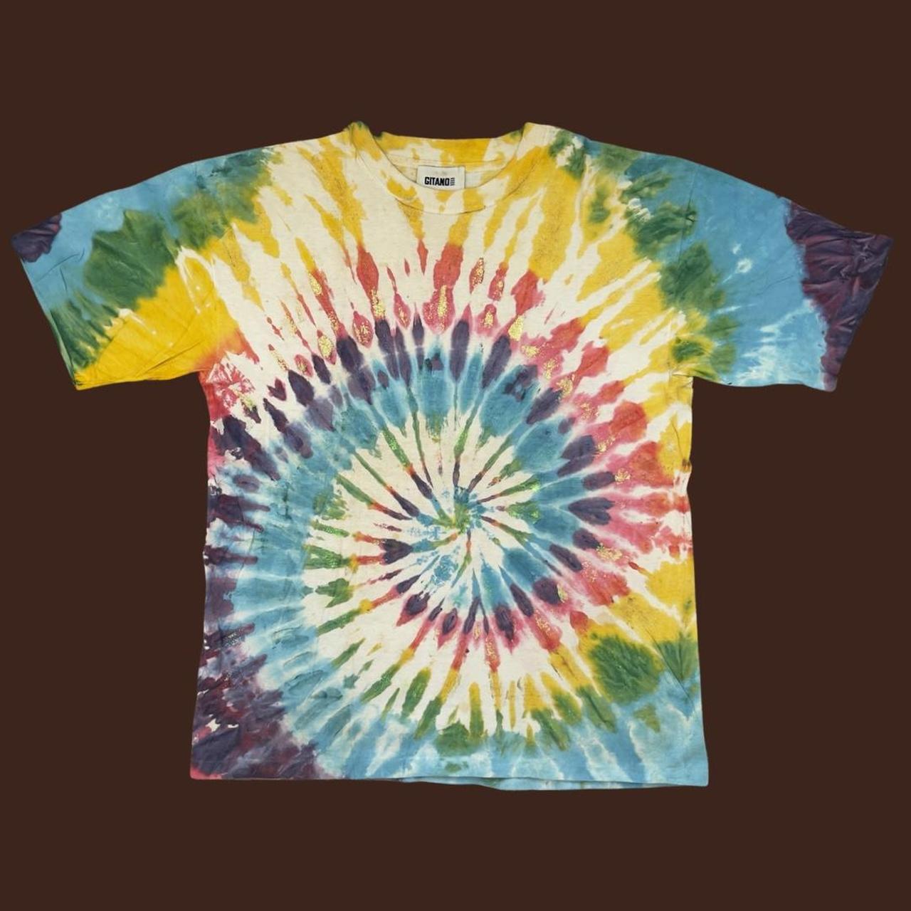 Vintage 80s tie dye t shirt , Swirl spiral tie dye...