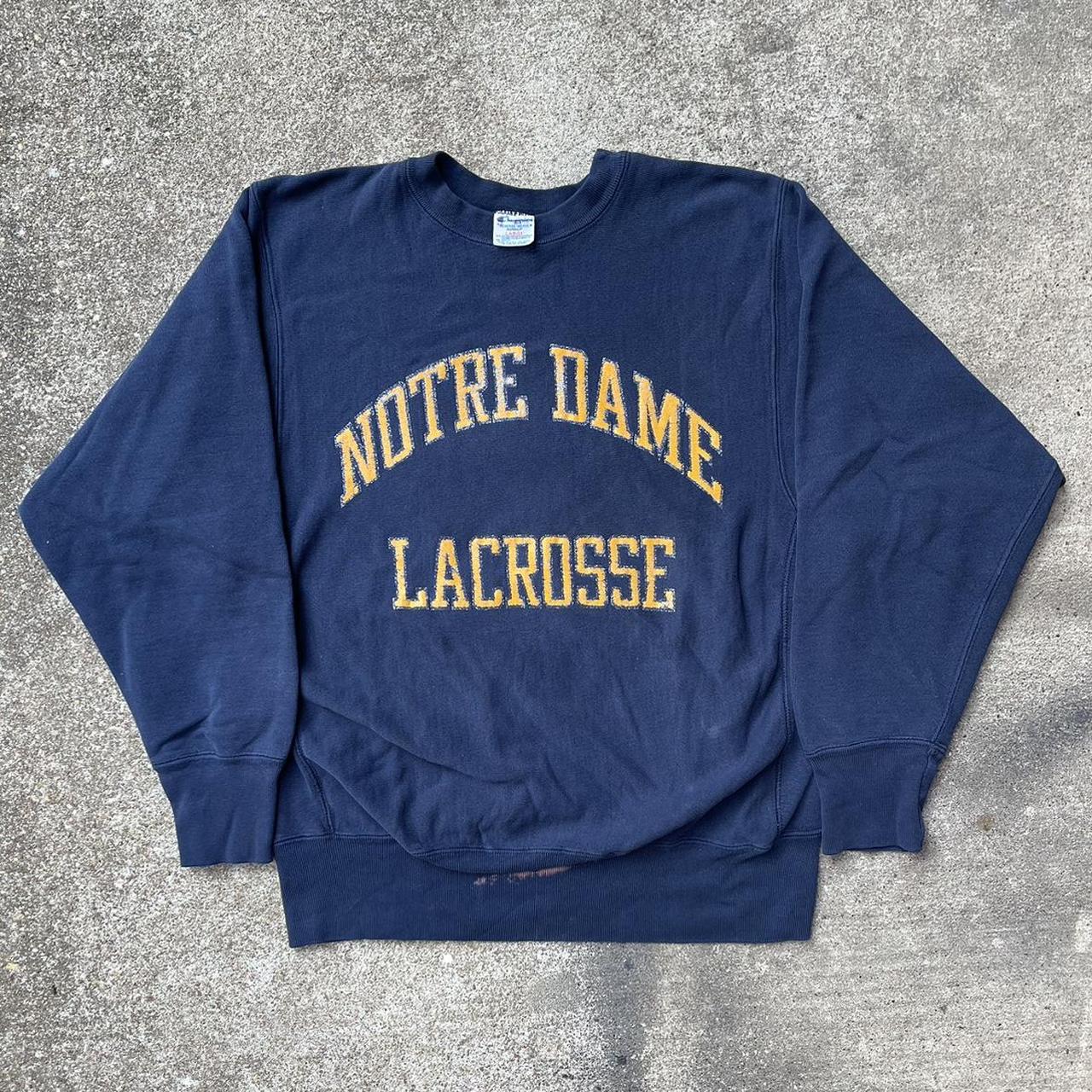 Vintage 80s Champion reverse weave Notre Dame... - Depop