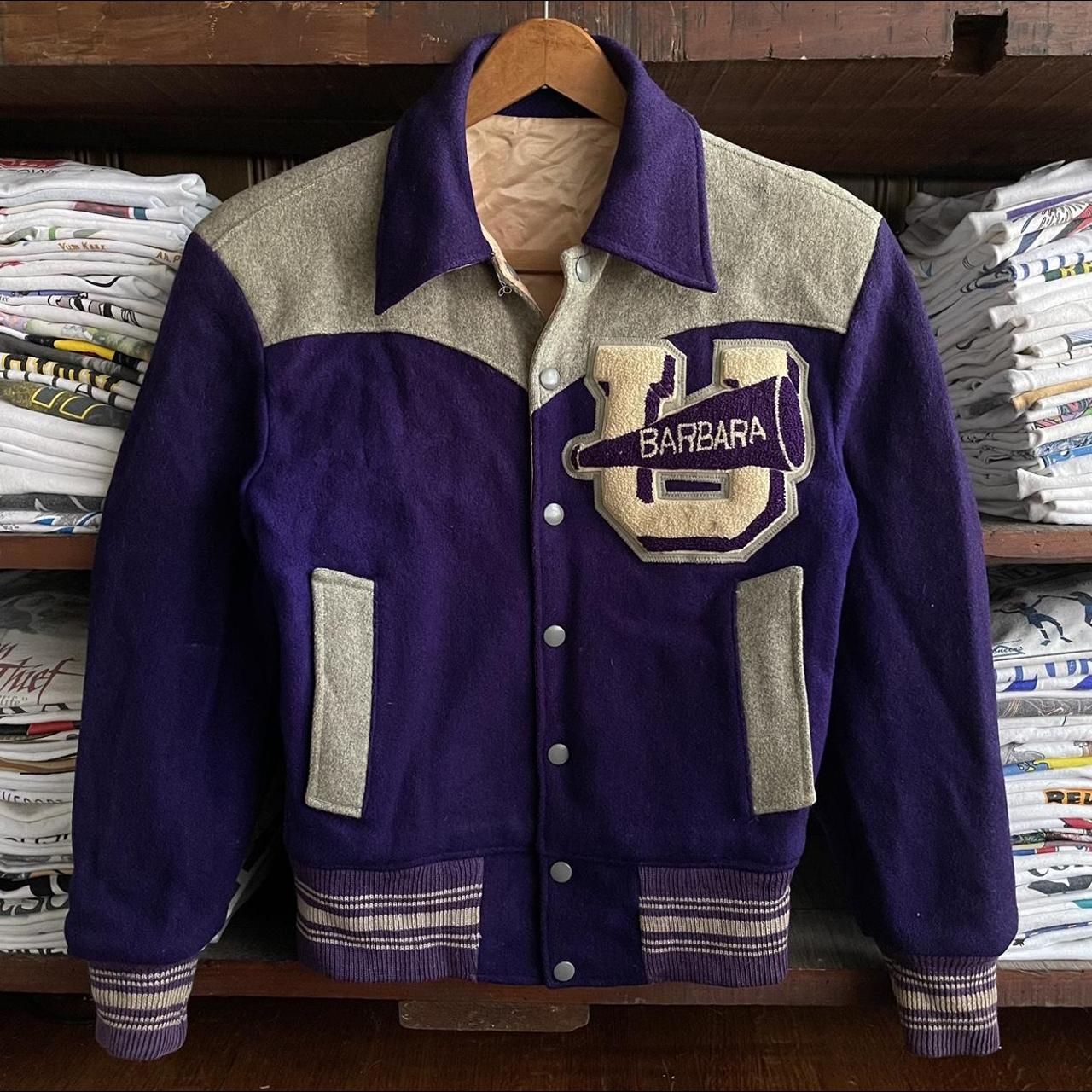 Varsity Jacket Purple&Cream