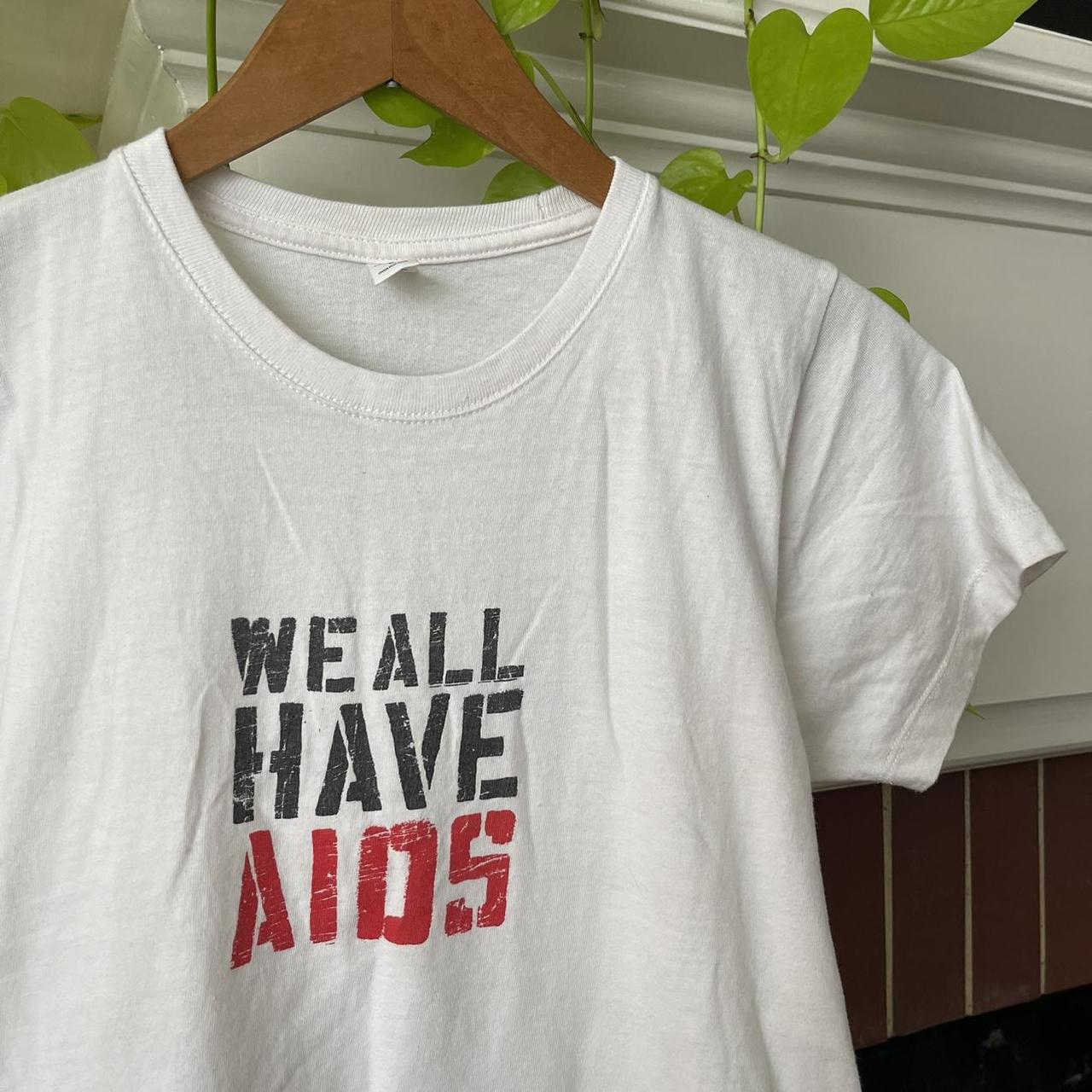 Vintage 00s y2k “we all have aids” t shirt Womens | Depop