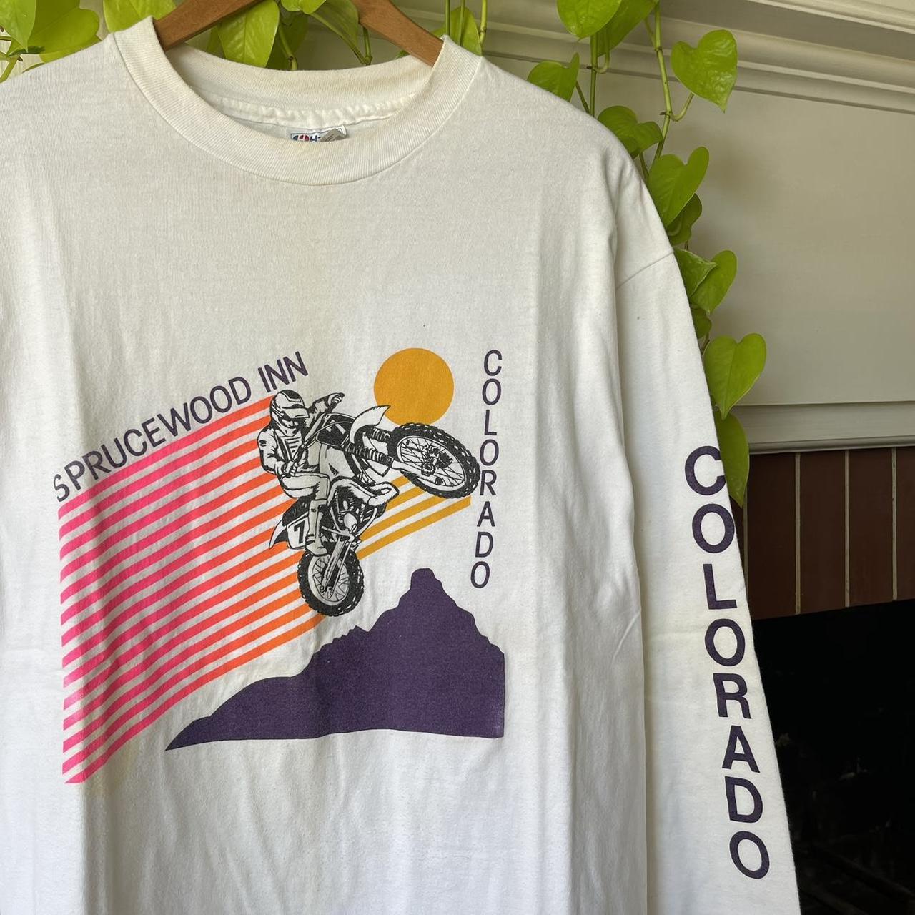 Vintage 80s 90s Sprucewood Inn, Colorado dirtbike