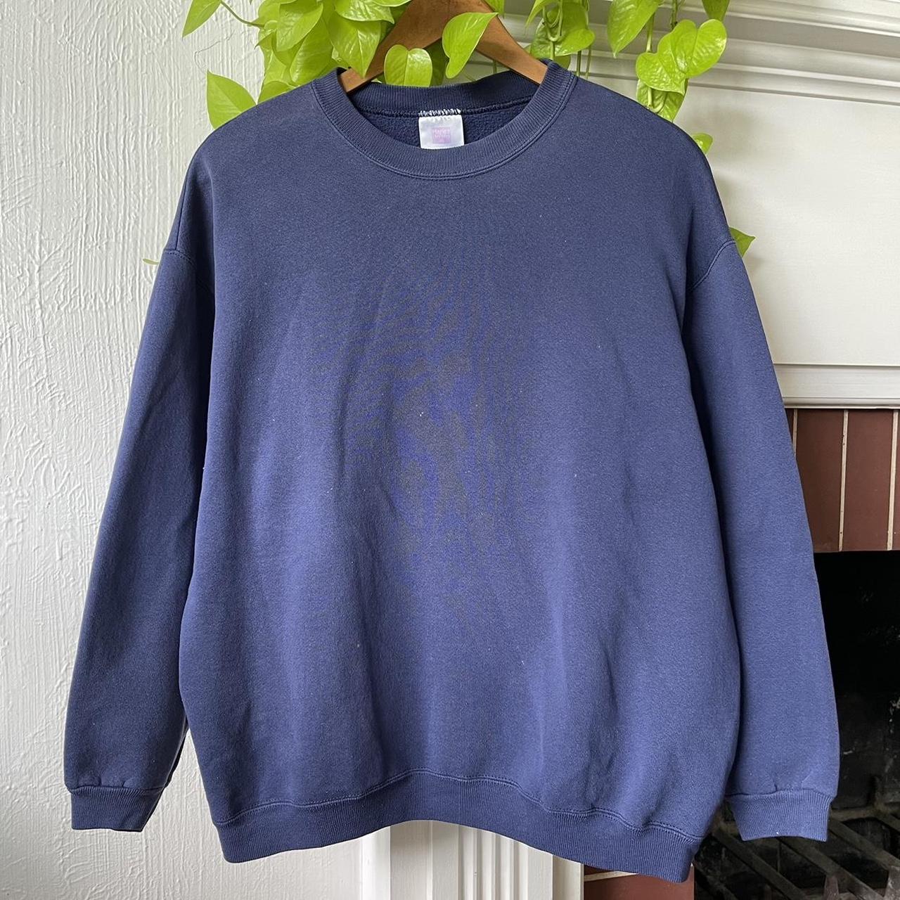MEMBER'S MARK plain blank sweatshirt, men's size L cotton Navy blue Vintage Second Hand