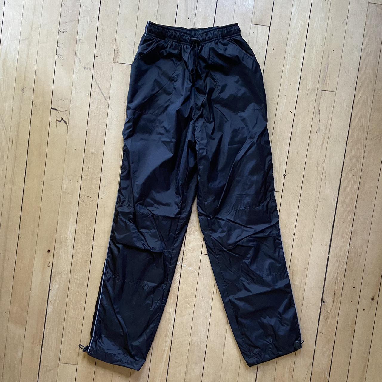 Cool vintage 90s black nylon workout pants from - Depop