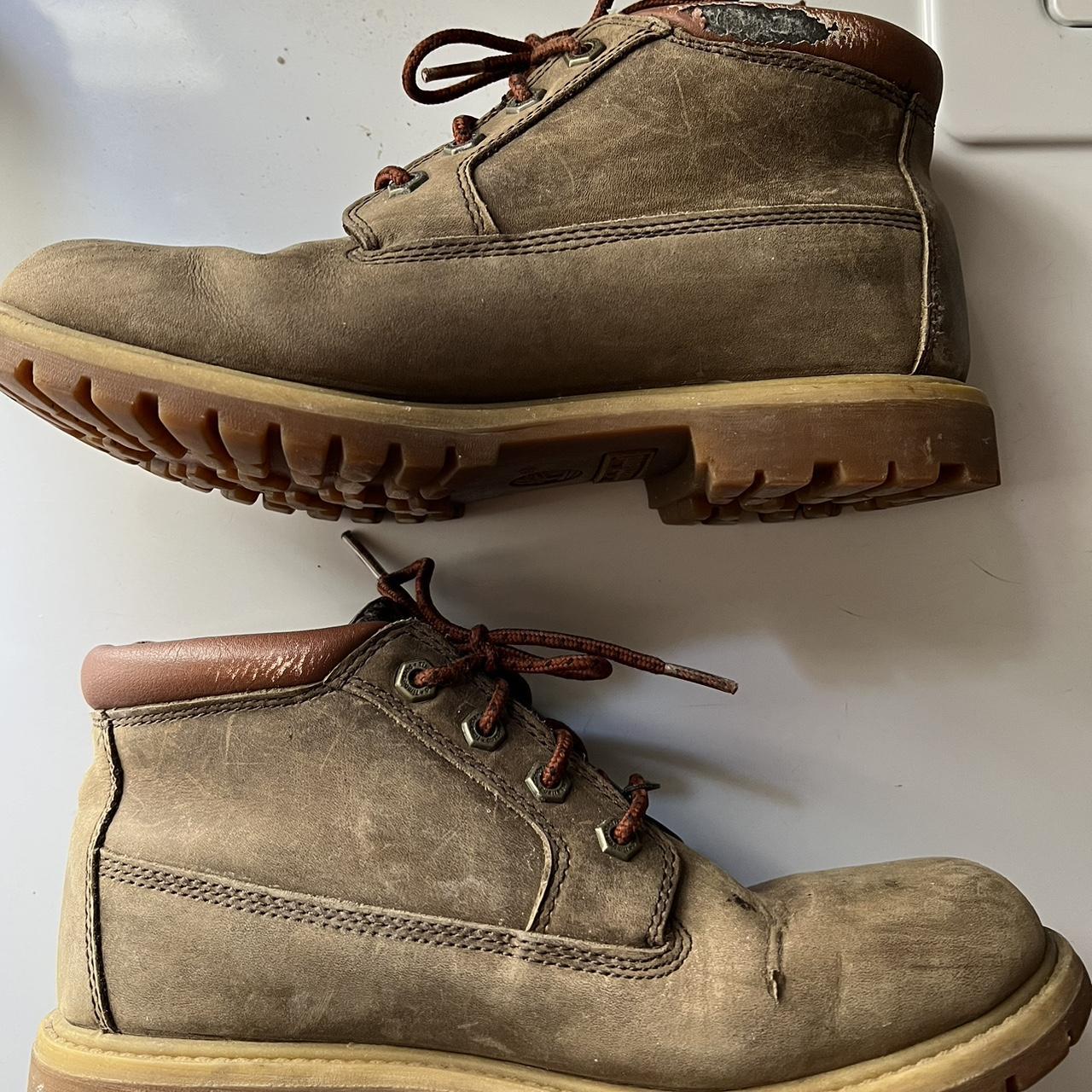 light brown timberland short ankle boots 🥾 in size... - Depop