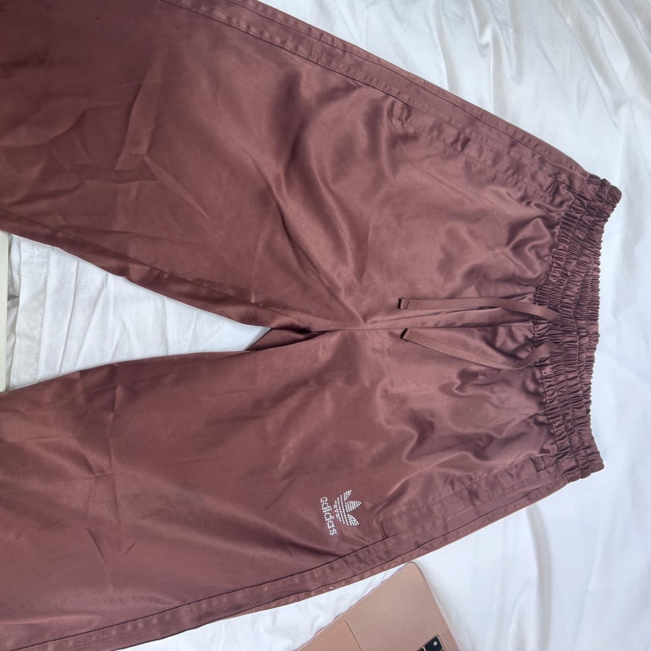 Adidas silk joggers with diamante logo fit really