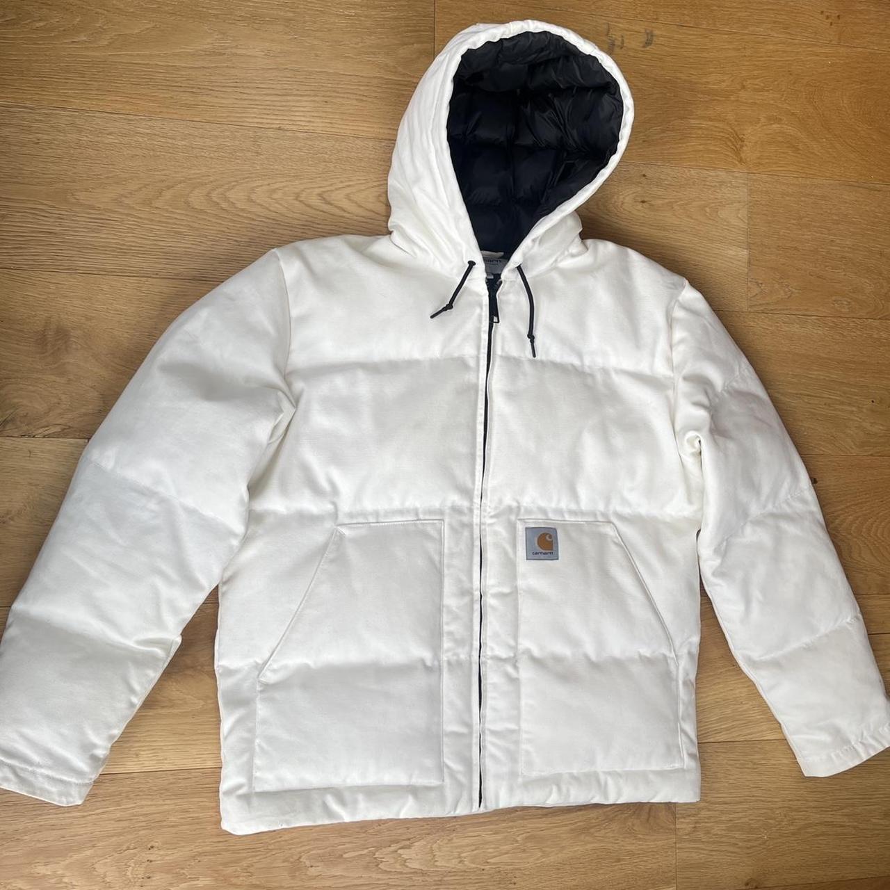 Men’s Carhartt Puffer Jacket White Men’s Large... Depop