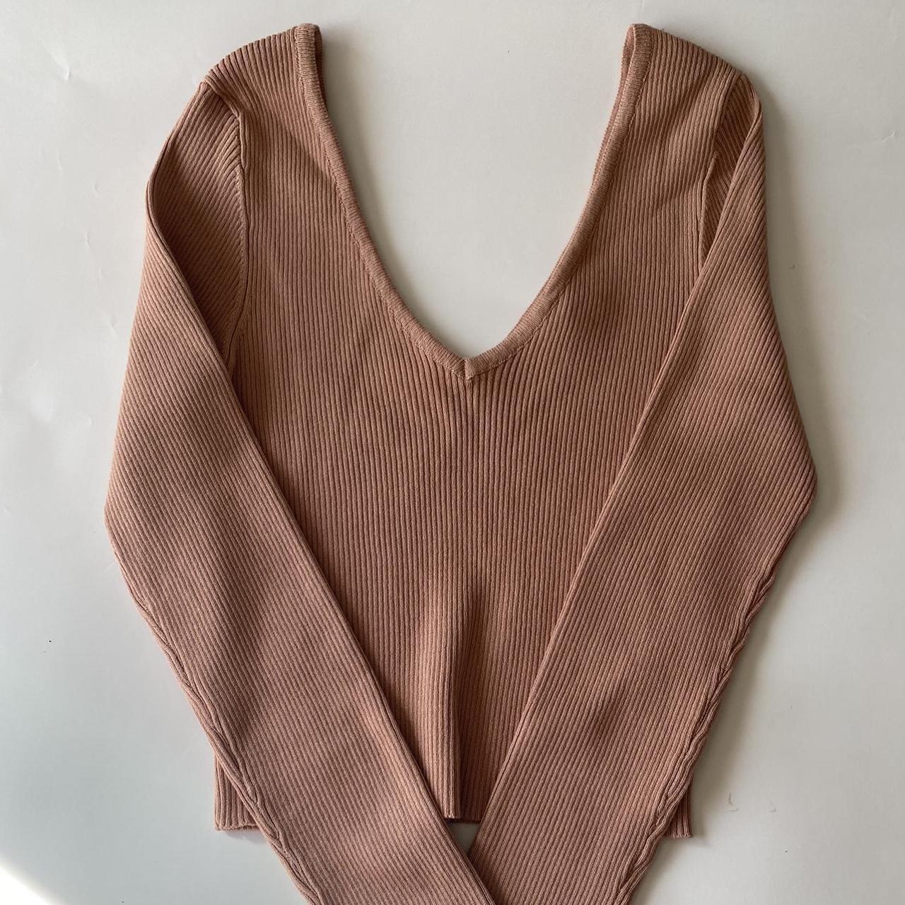 Skims Womens Tan And Cream Top Depop