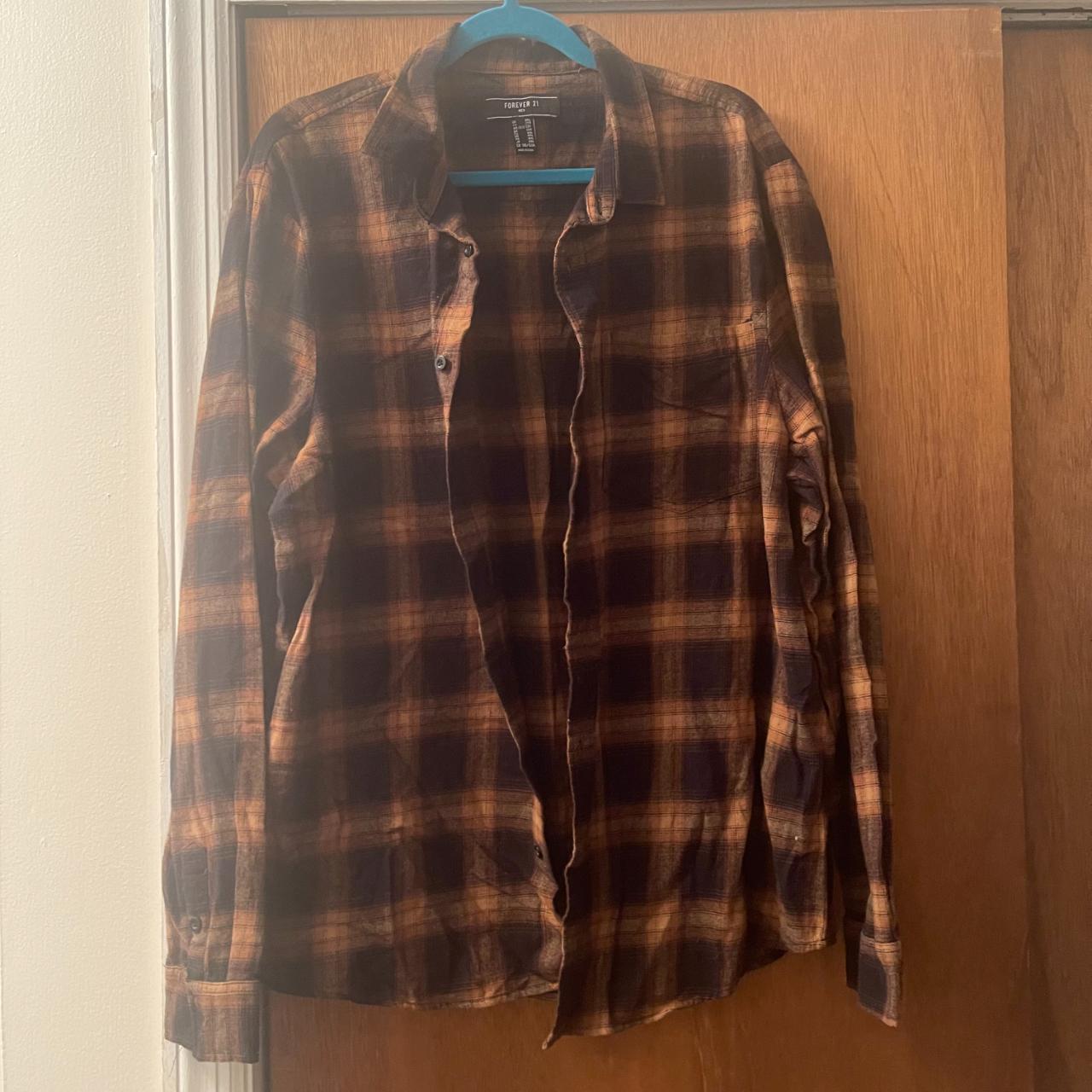 Forever 21 Men's Brown and Orange Shirt | Depop