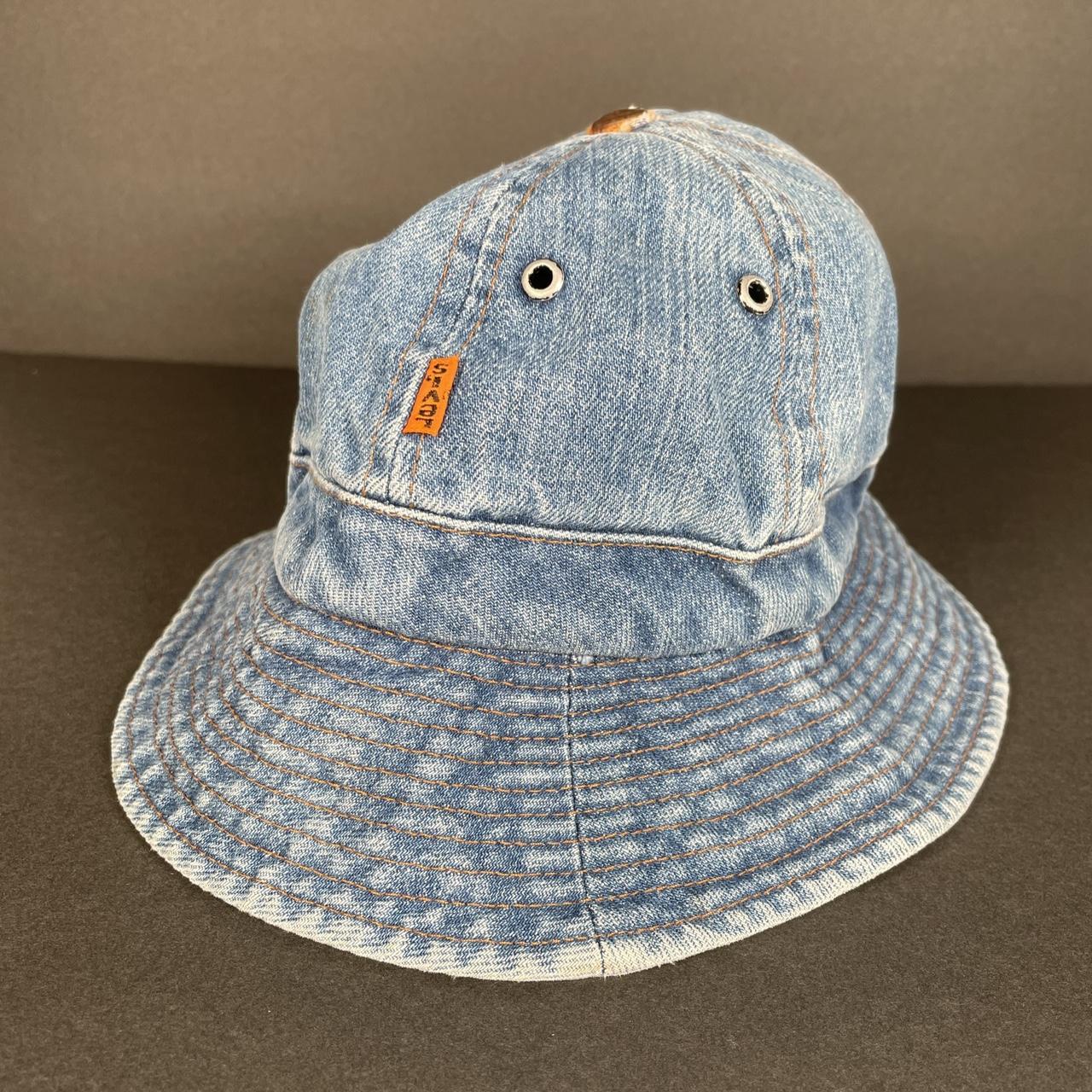 Vintage Levi’s Orange Tab Denim Jean Bucket Hat Cap... - Depop