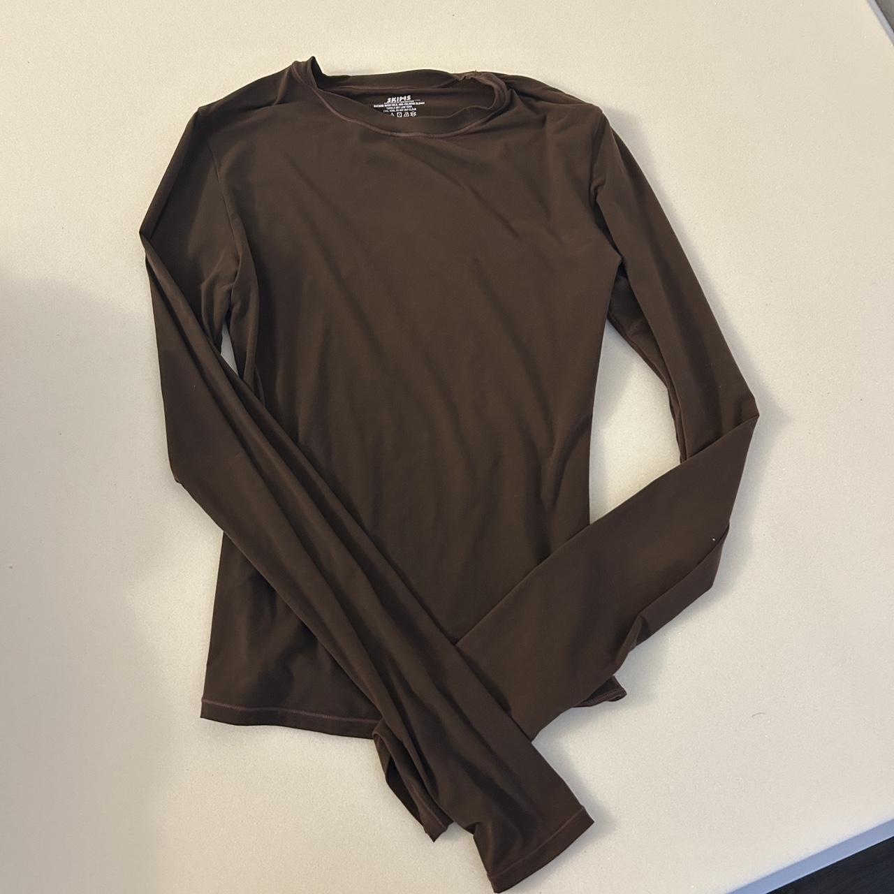 Skims fits everybody long sleeve in cocoa Only worn... - Depop