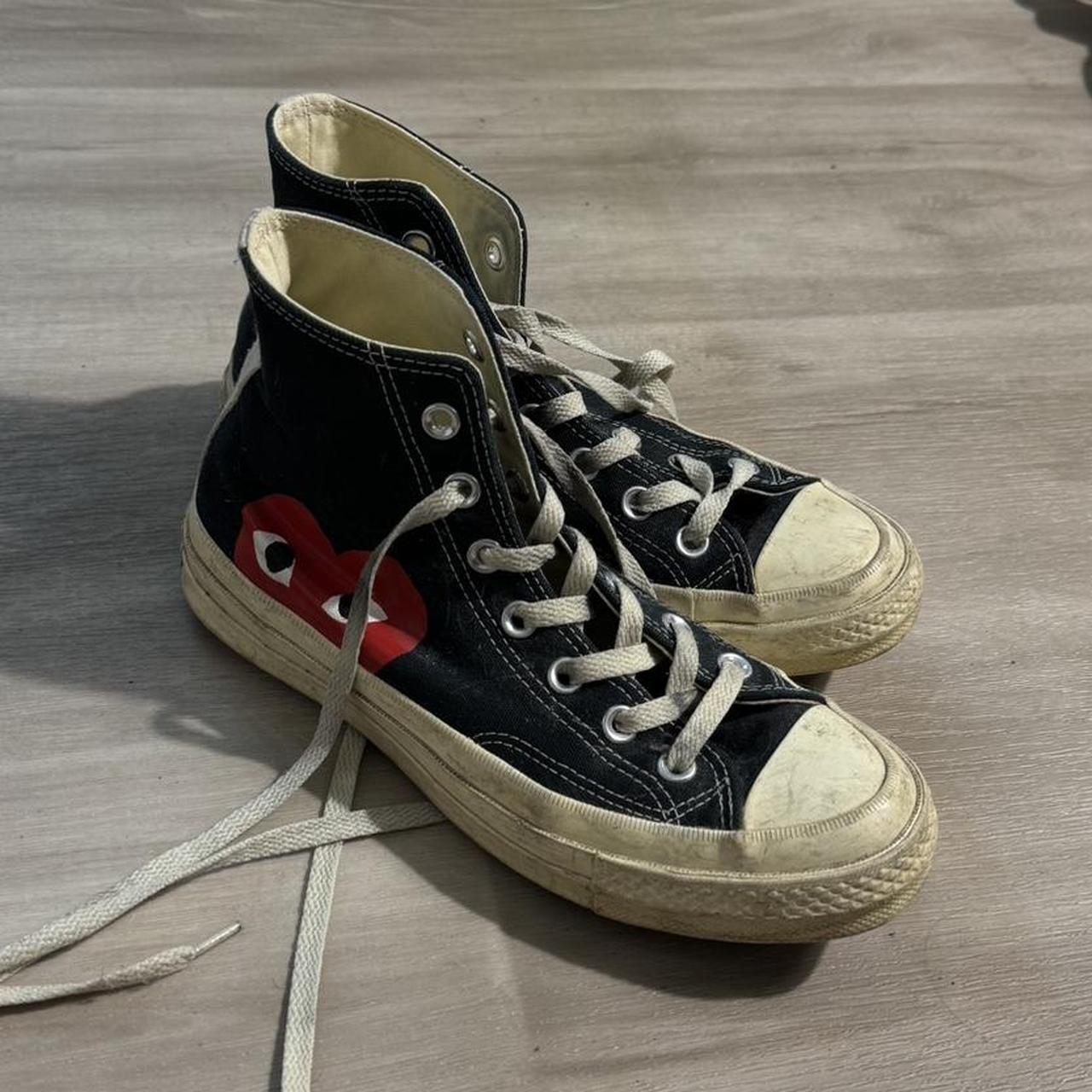 black CDG comme des garcons converse in size men s