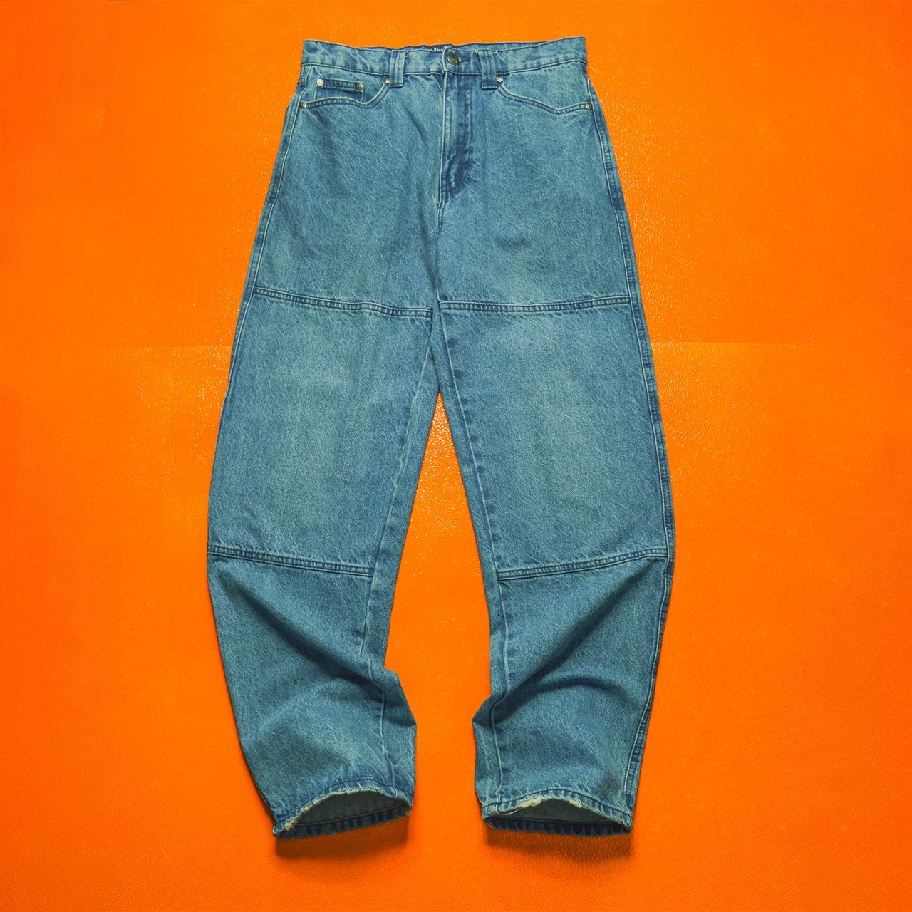 Airwalk Vintage Medium Wash Knee Panelled Jeans... - Depop