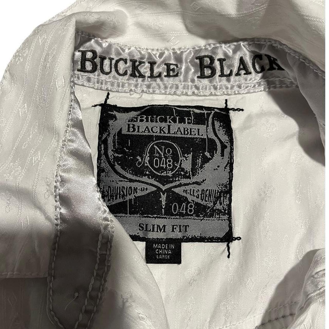 Buckle Black Men's White and Black Shirt (2)