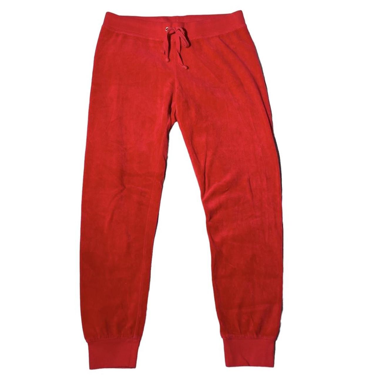 Basic Velour Joggers - Red