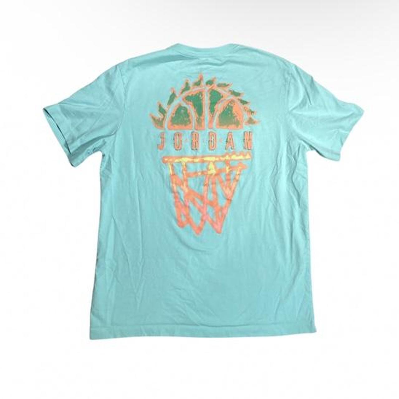 Orange and clearance blue jordan shirt