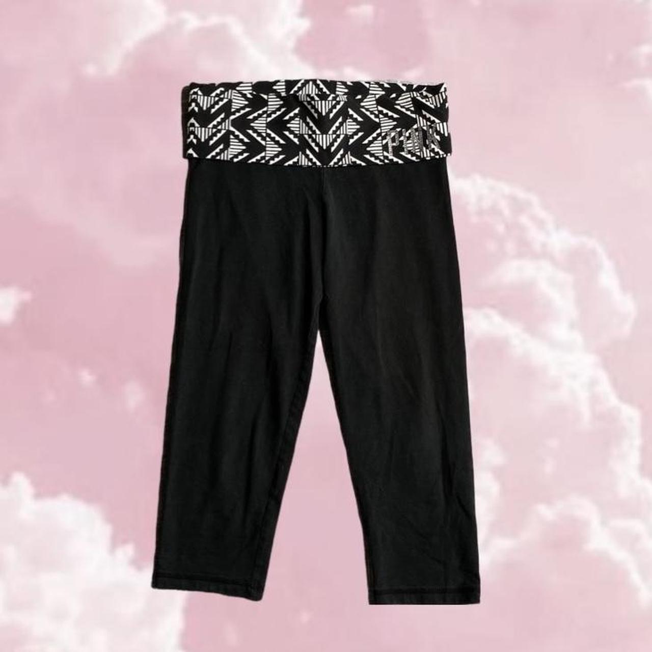 Victoria's Secret pink Capri yoga pants with fold - Depop