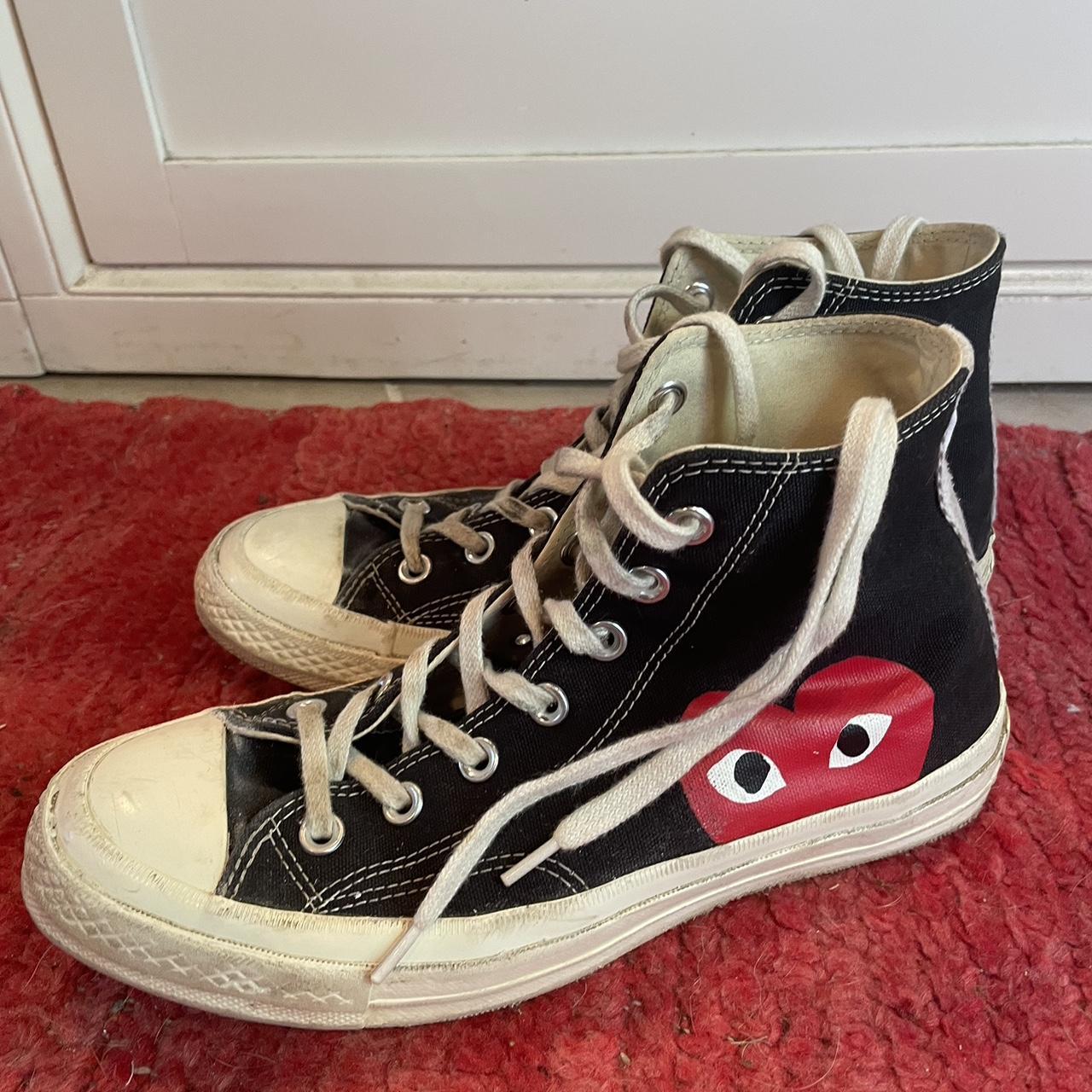 Lightly used CDG x Converse PLAY shoes Mens 6 ... - Depop