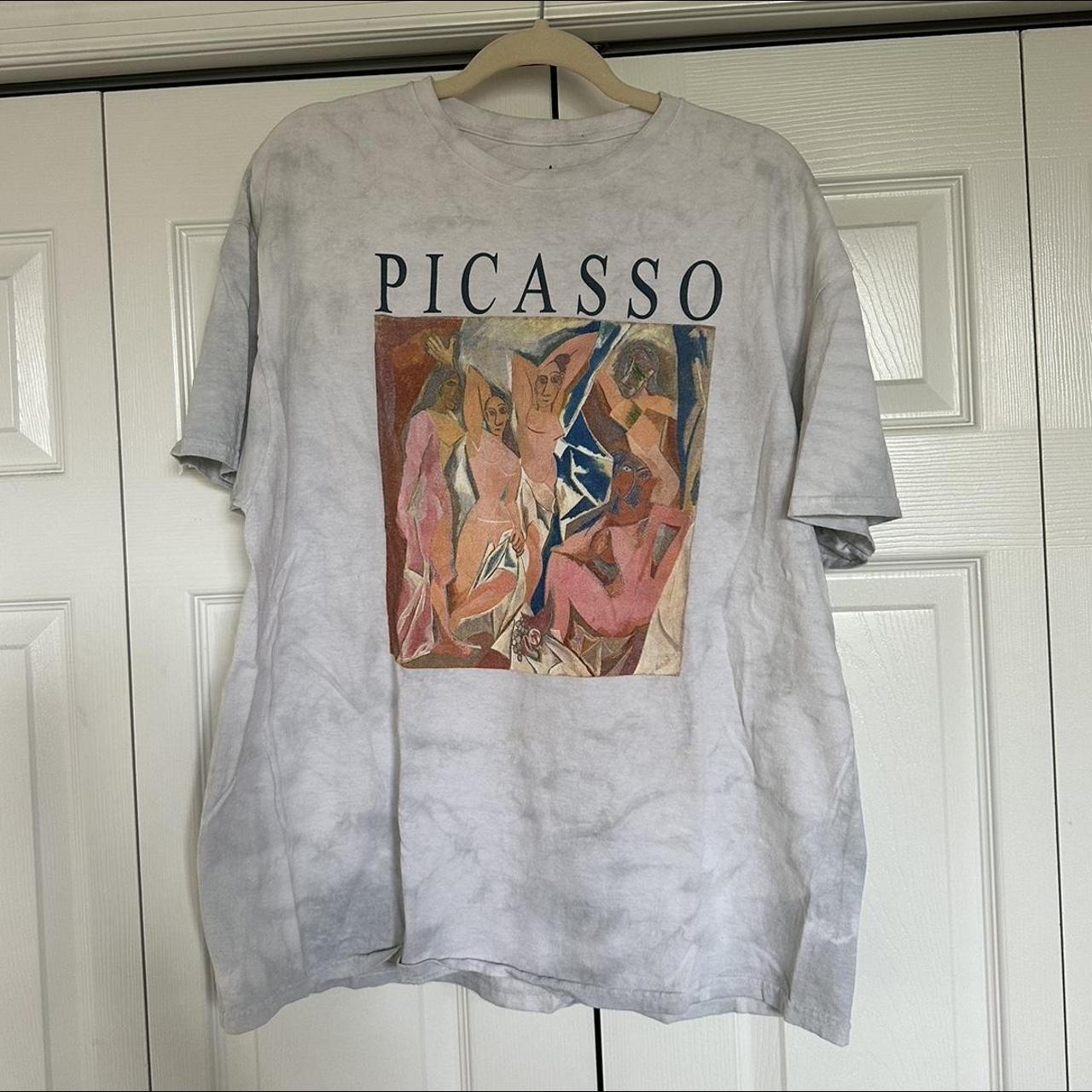 PacSun Women's Grey and White T-shirt (2)