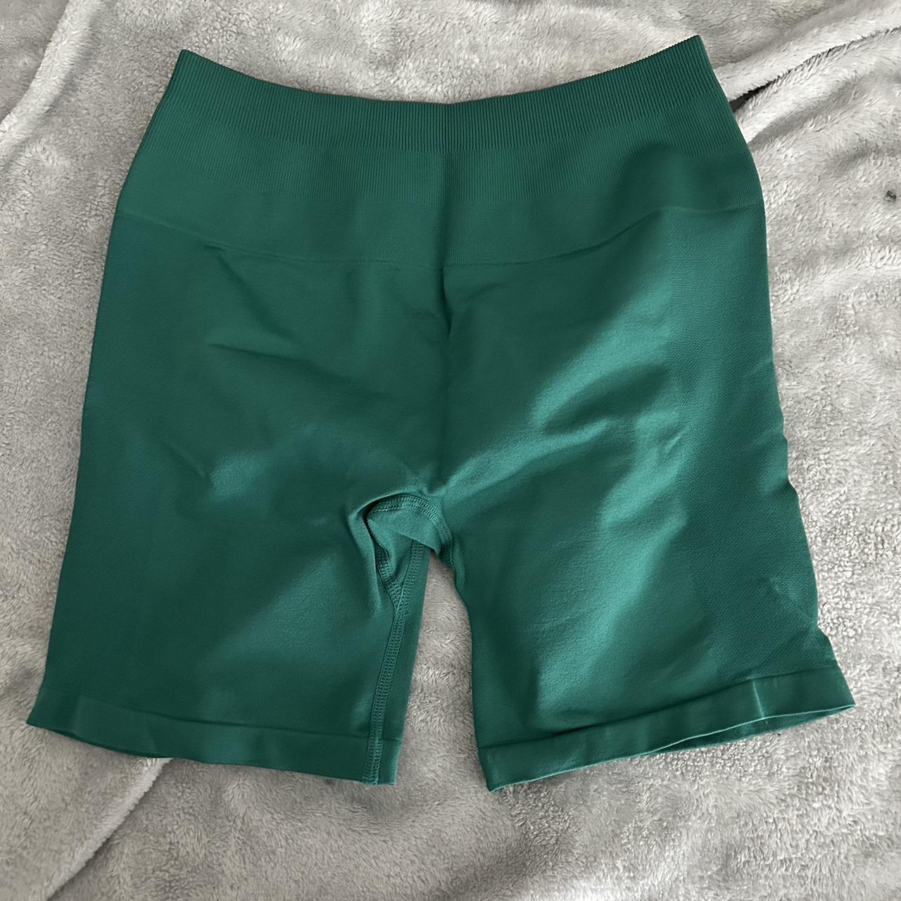 Aurola green workout shorts 5” inseam Size... Depop