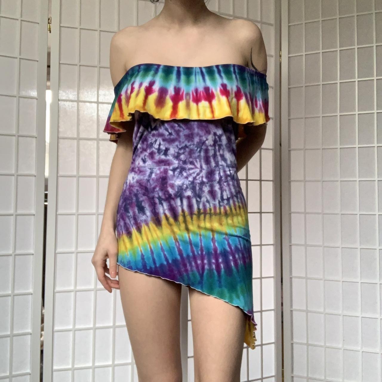 Tie Dye Mini Dress Size S Brand new, only worn to... - Depop