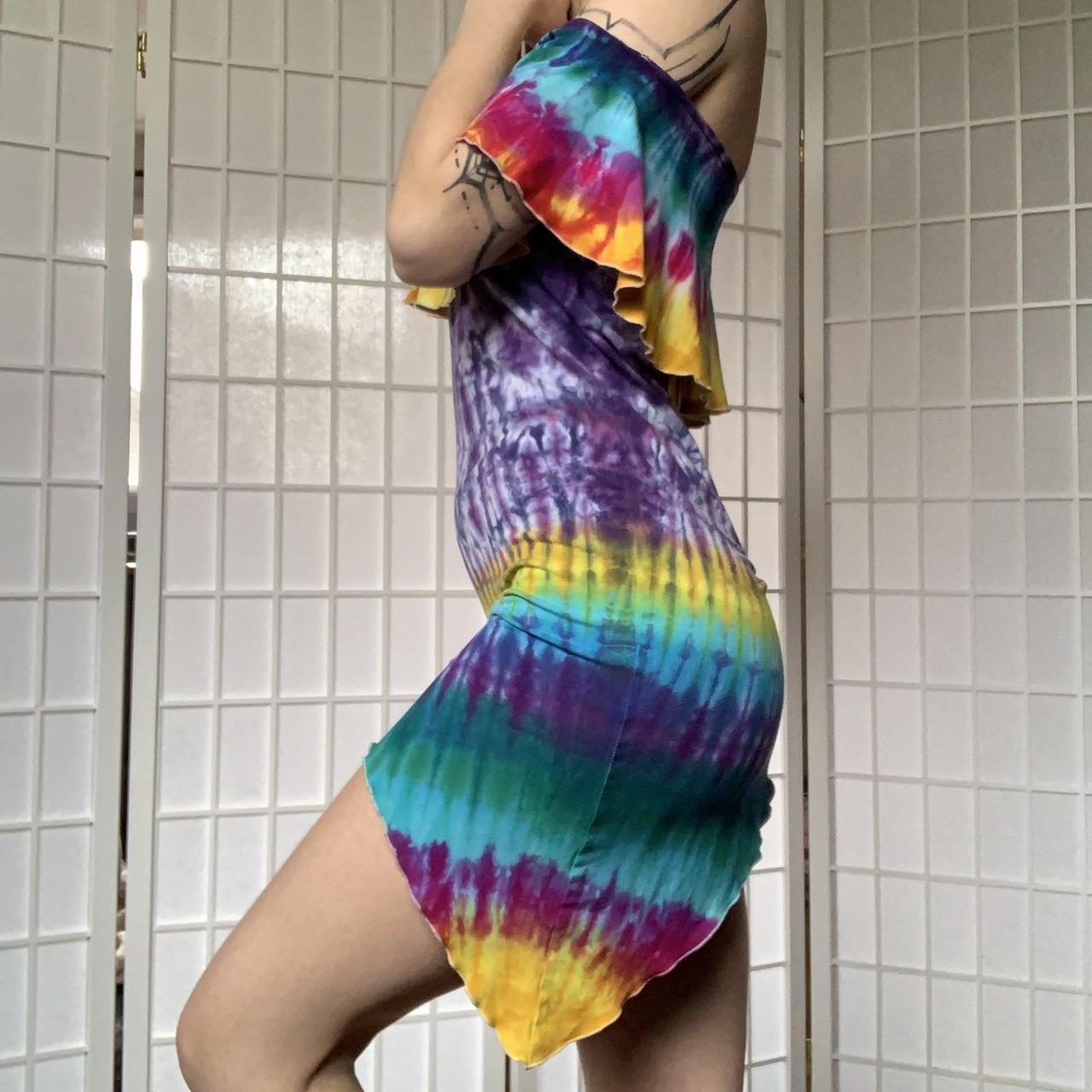 Tie Dye Mini Dress Size S Brand new, only worn to... - Depop