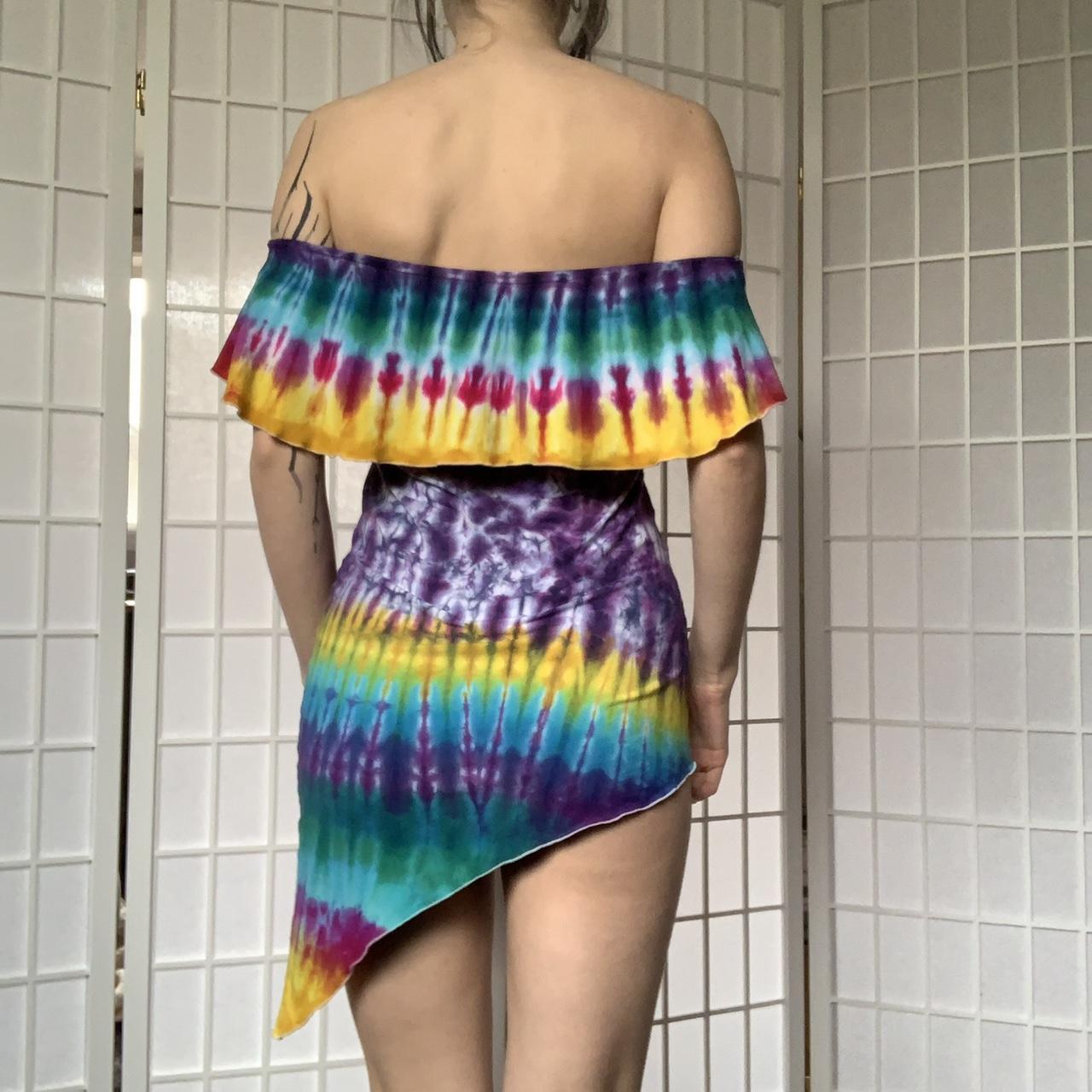 Tie Dye Mini Dress Size S Brand new, only worn to... - Depop