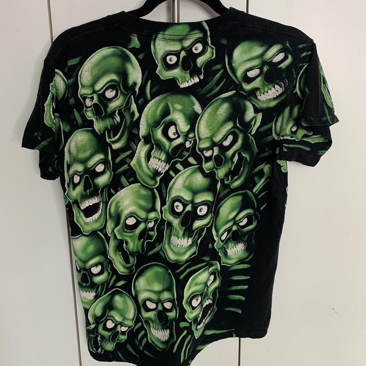 Green skull t-shirt (as seen on Travis Scott) - Depop