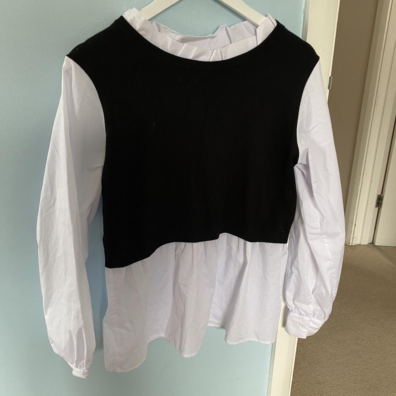 New look Black Frill 2-in-1 Vest Jumper Shirt,