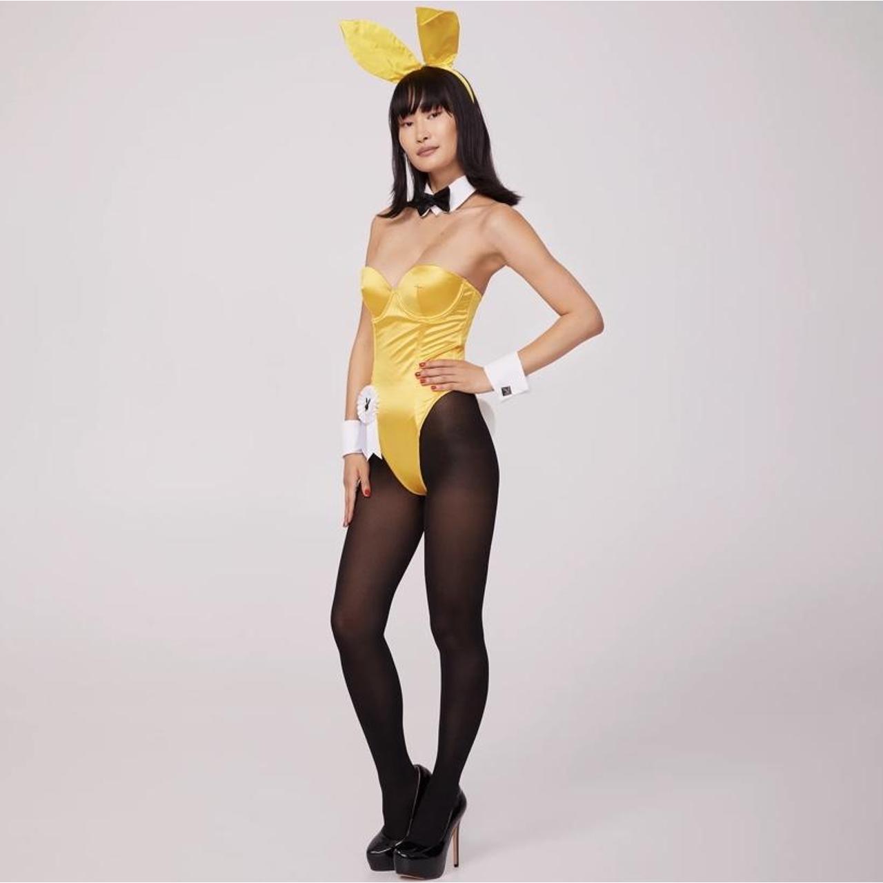 Playboy Women's Yellow Fancydress Depop