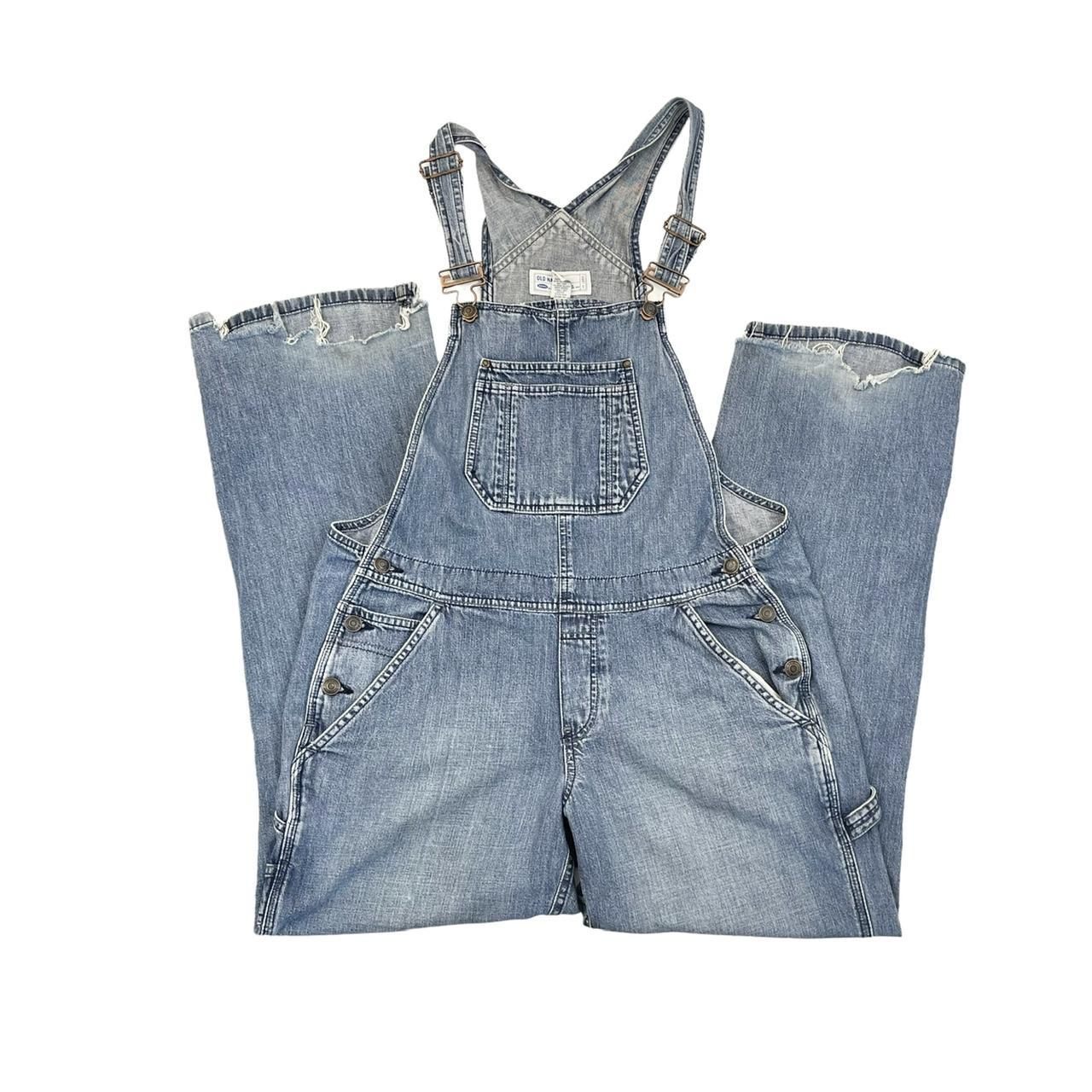 vintage old navy denim overalls ♥︎ marked a size... - Depop