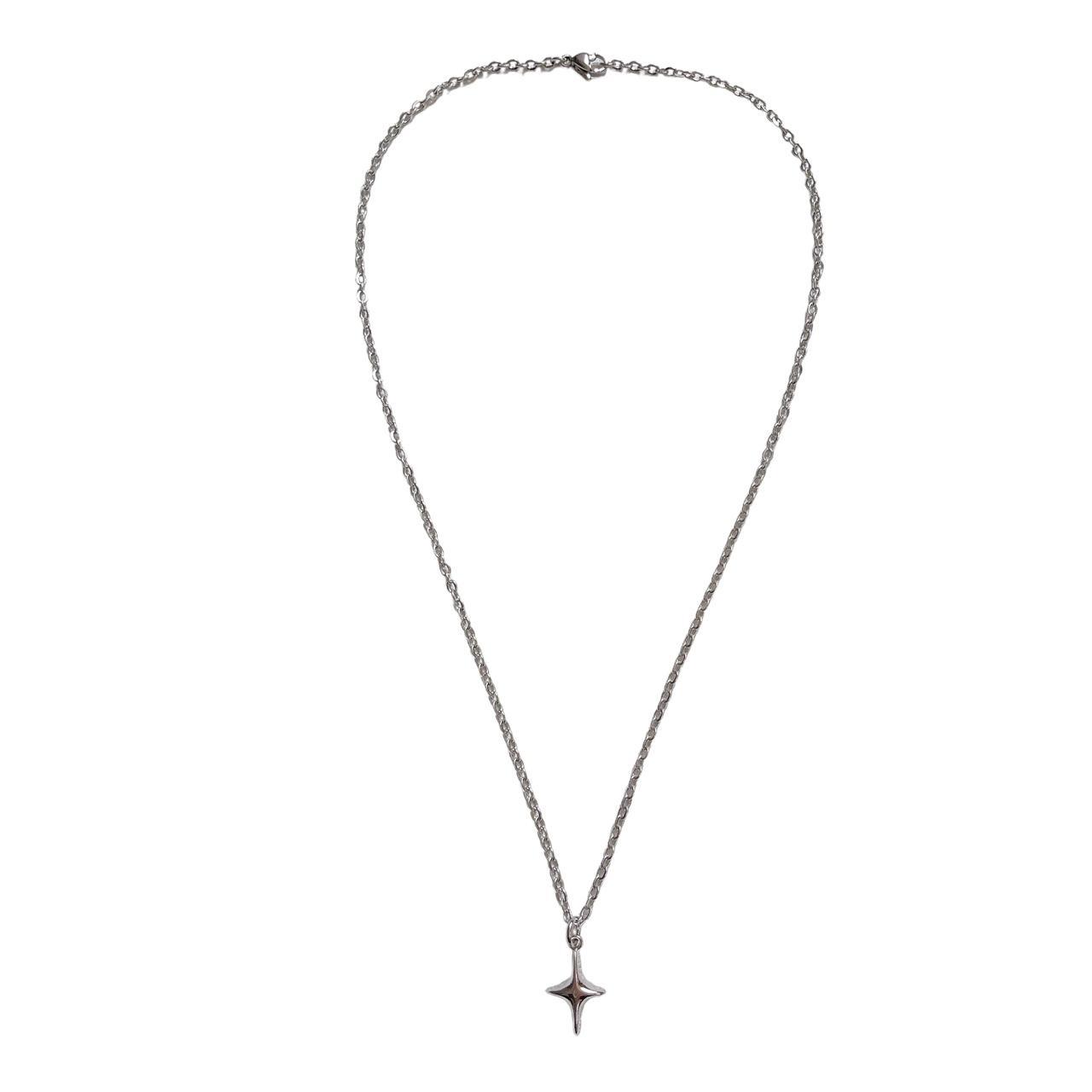 silver dainty sparkle star necklace ⭐️ handmade by... - Depop