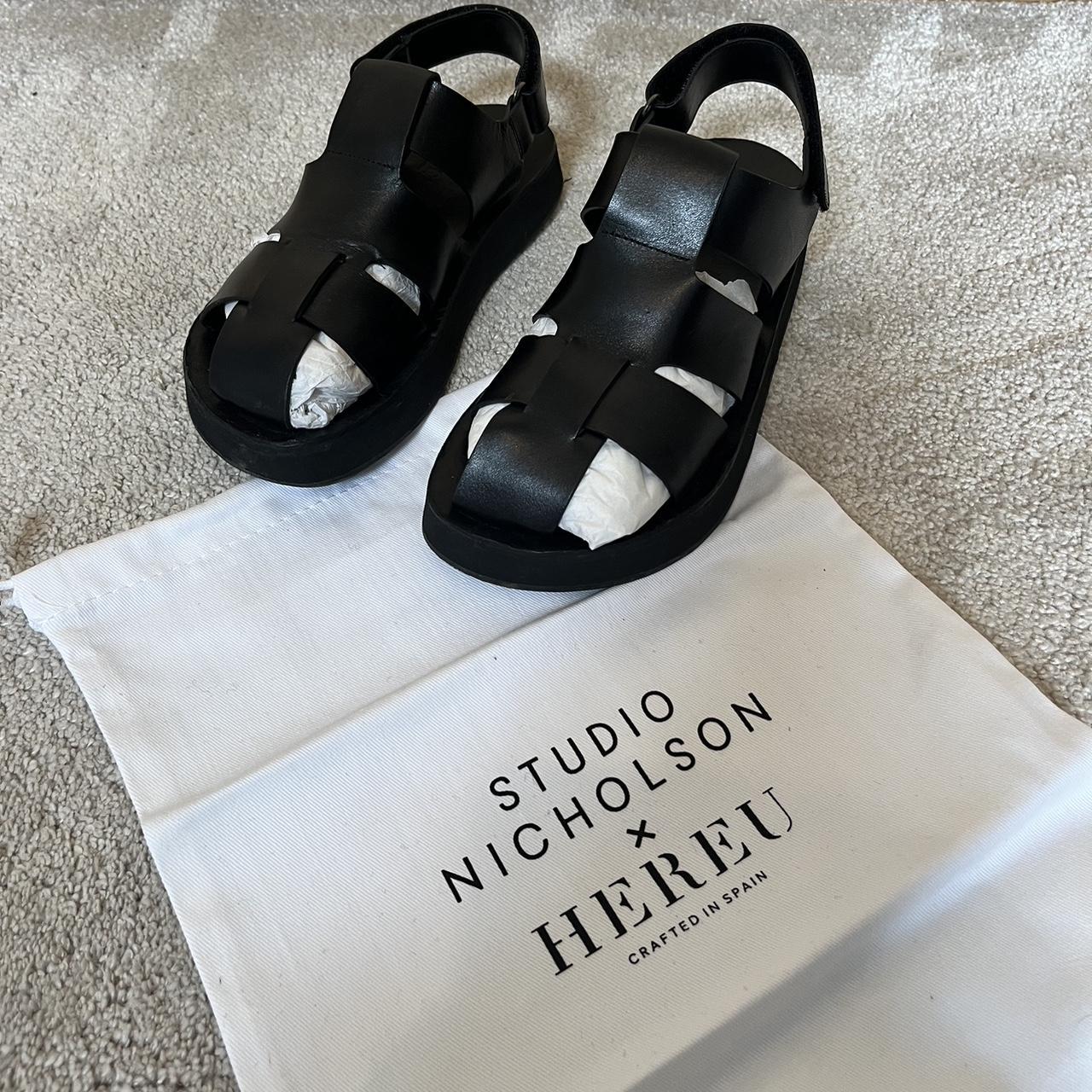 Studio Nicholson x HEREU Fisherman Sandals Black... - Depop