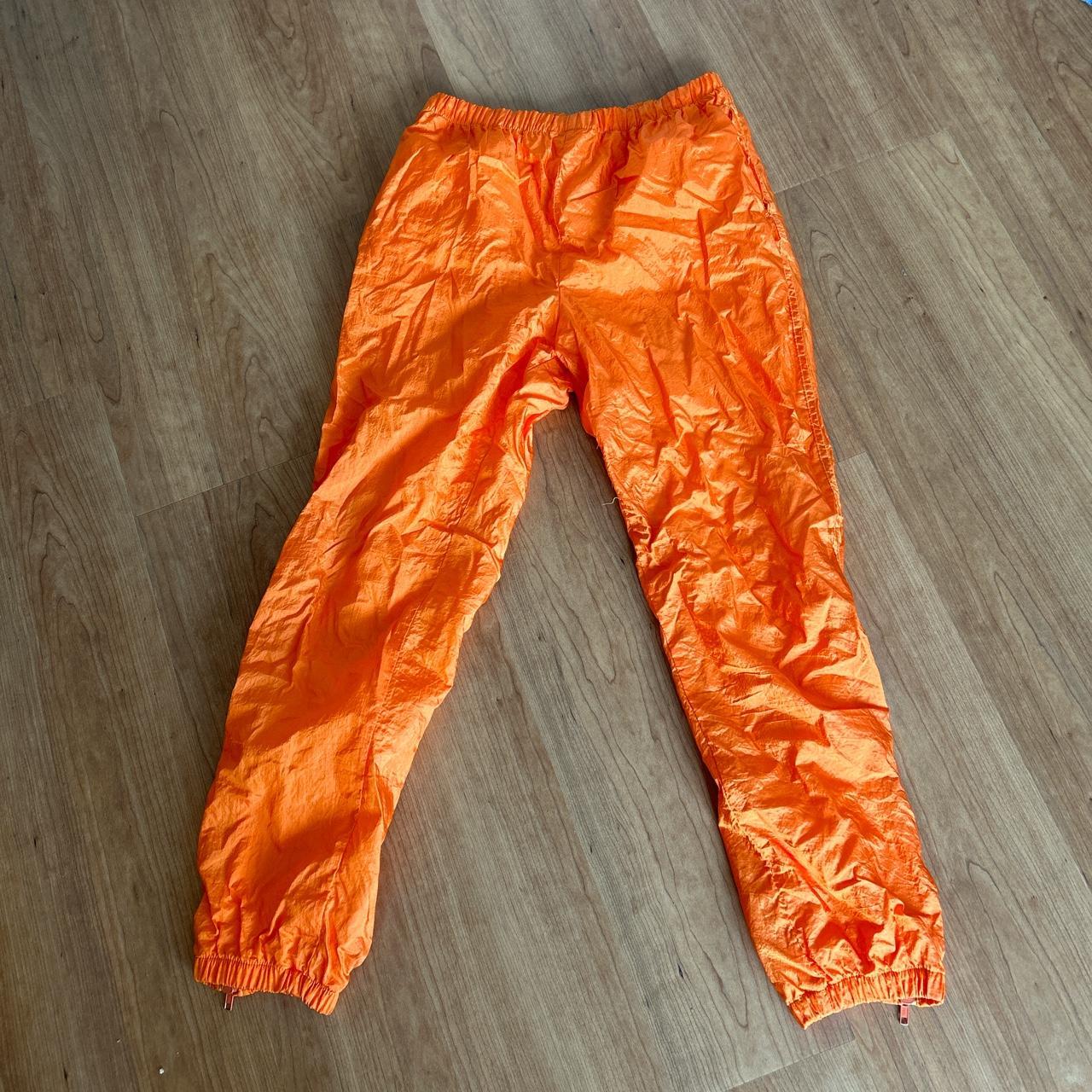 Orange, black and white Mnml sweatpants Size - Depop