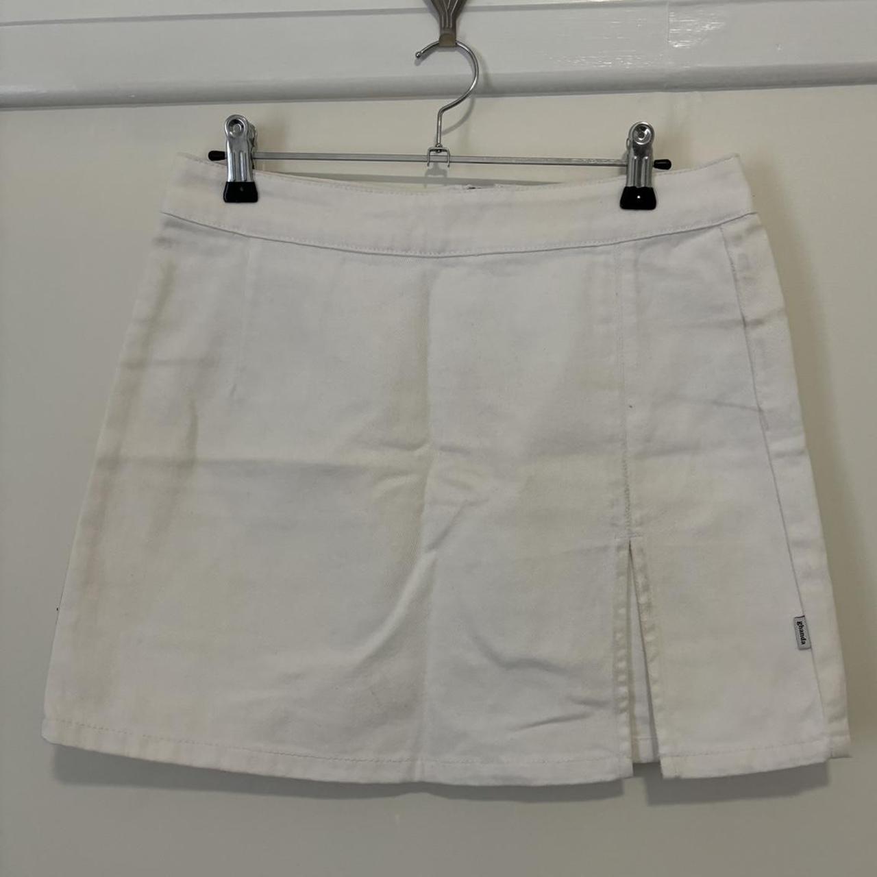 Ghanda white sale denim skirt