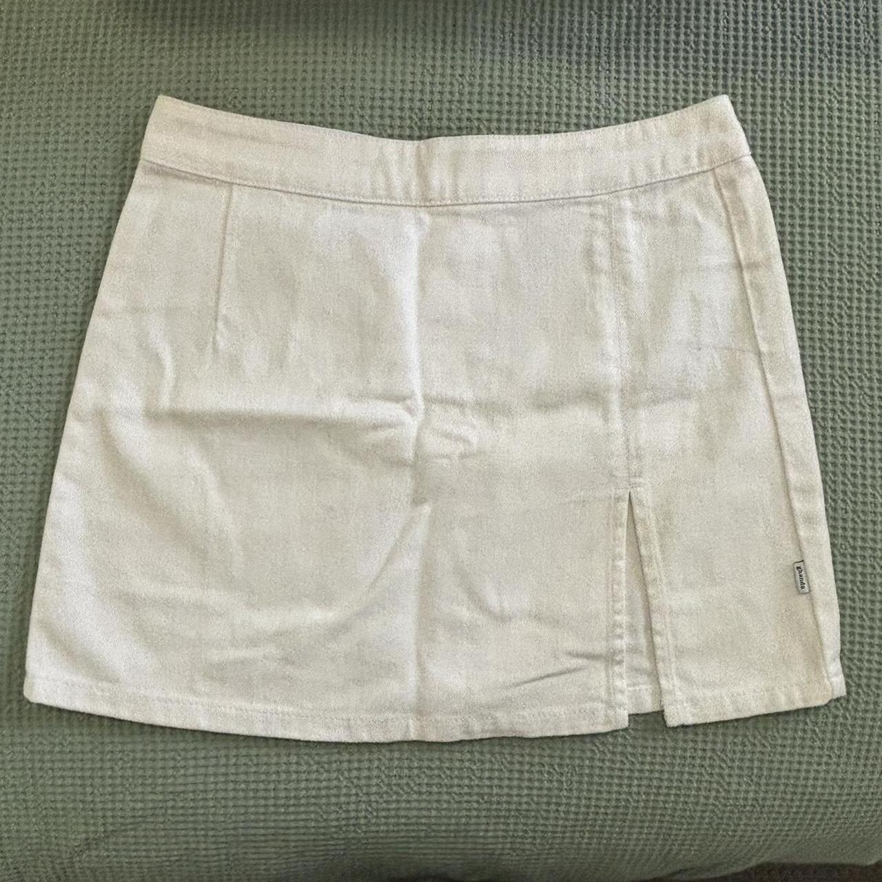 Ghanda white denim outlet skirt