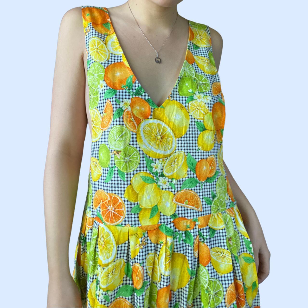 VINTAGE FRUIT MAXI DRESS!!! size... Depop